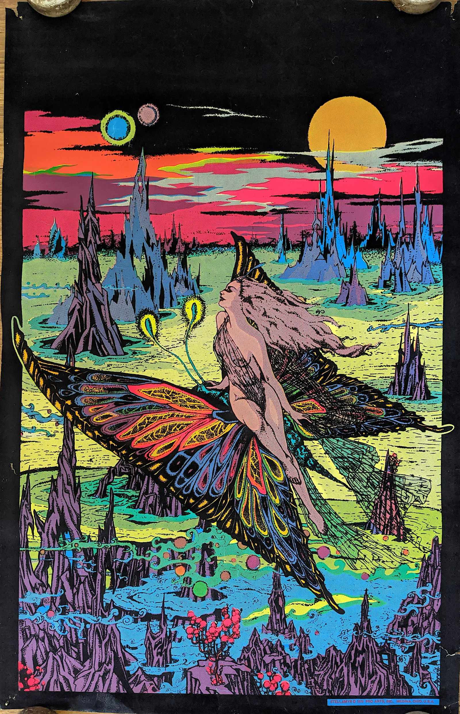 Vintage Black Light Poster Stellamyr, 1974 (1 of 3)