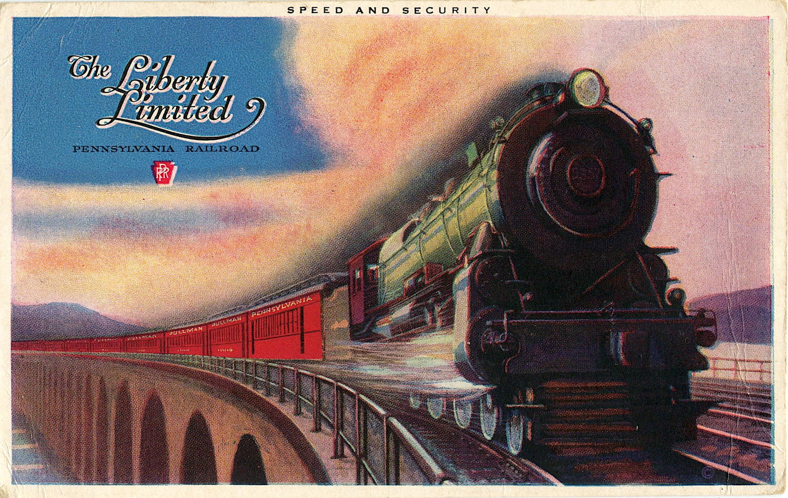 Vintage Rare 20th Century Postcard Train (1 of 2)