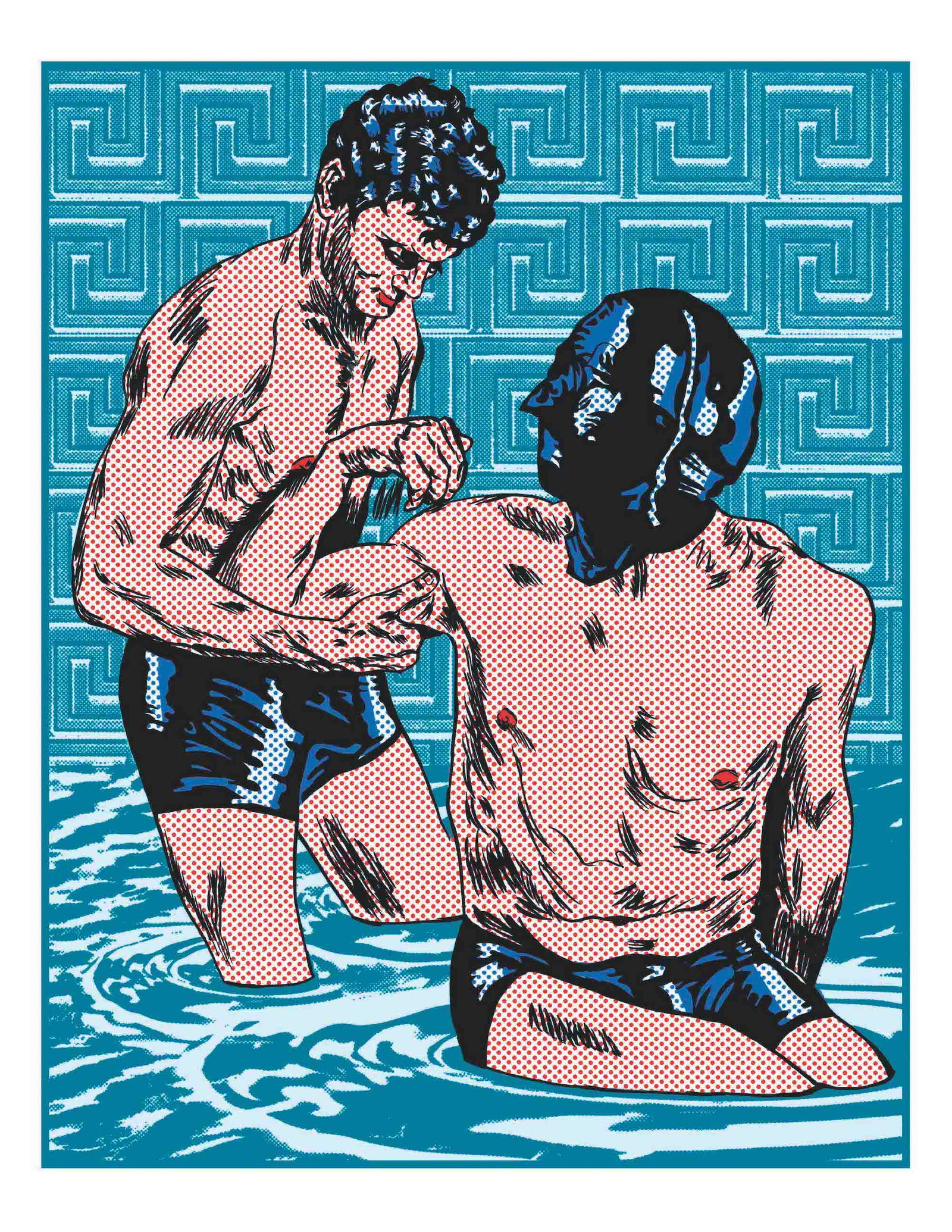 JOHN MANUEL GUTIERREZ Quality Gay Art, BathHouse,: Original digital print in FineArt Inkjet Paper Hahnemuhle, glossy and Baryta Paper, 315 gsm, 100% cotton, white, high-gloss. Limited edition of 15 and stamped by Artelisted. Applies Copy Rights. The p
