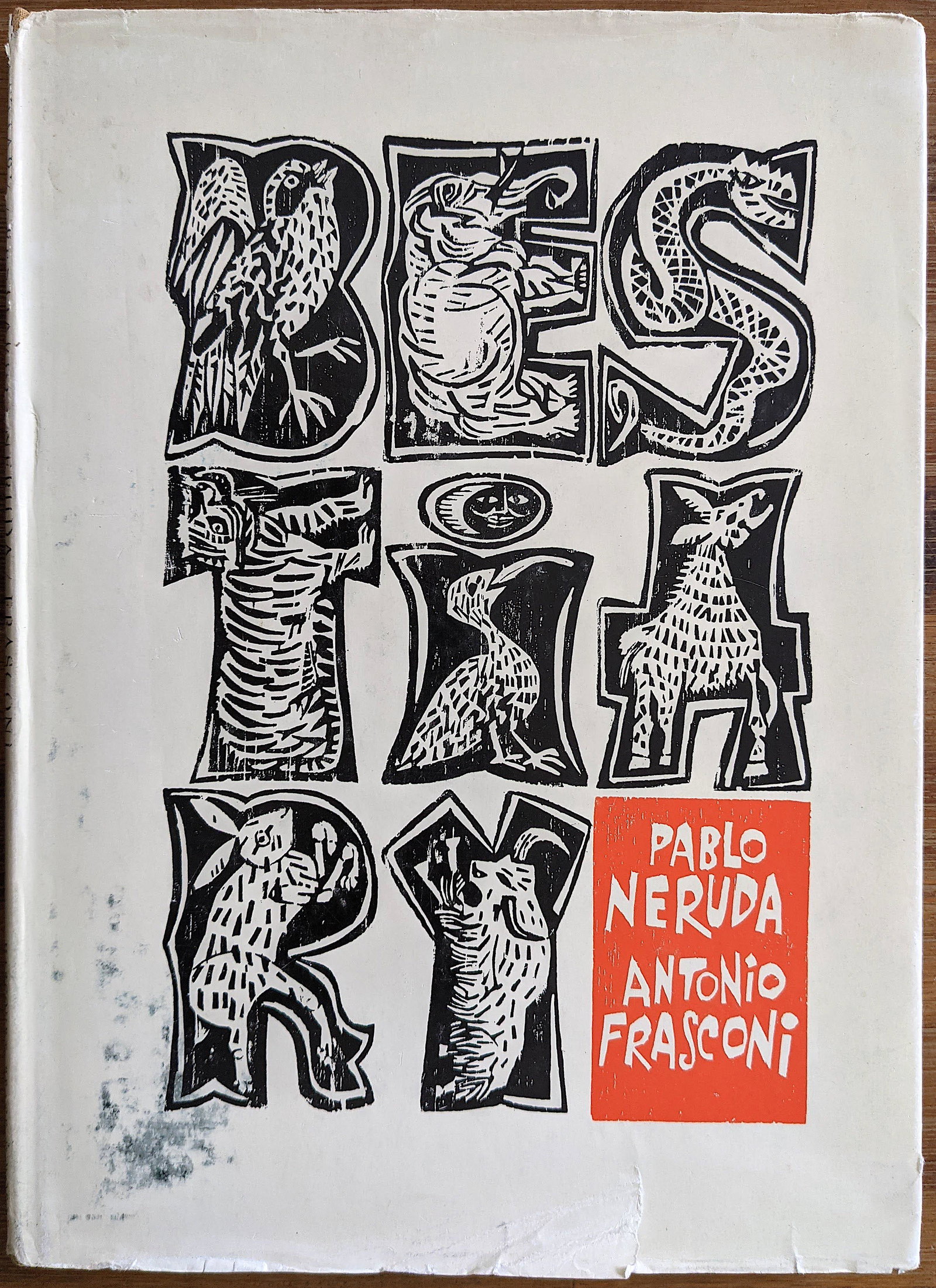 Book DESTIARY Pablo Neruda and Antonio Frasconi: The provenance of this item is from a WWII veteran collector in Georgia This lot is located in Boca Raton, Fl. The shipping by Artelisted will be via USPS - First Class or Priority (tracking # will be