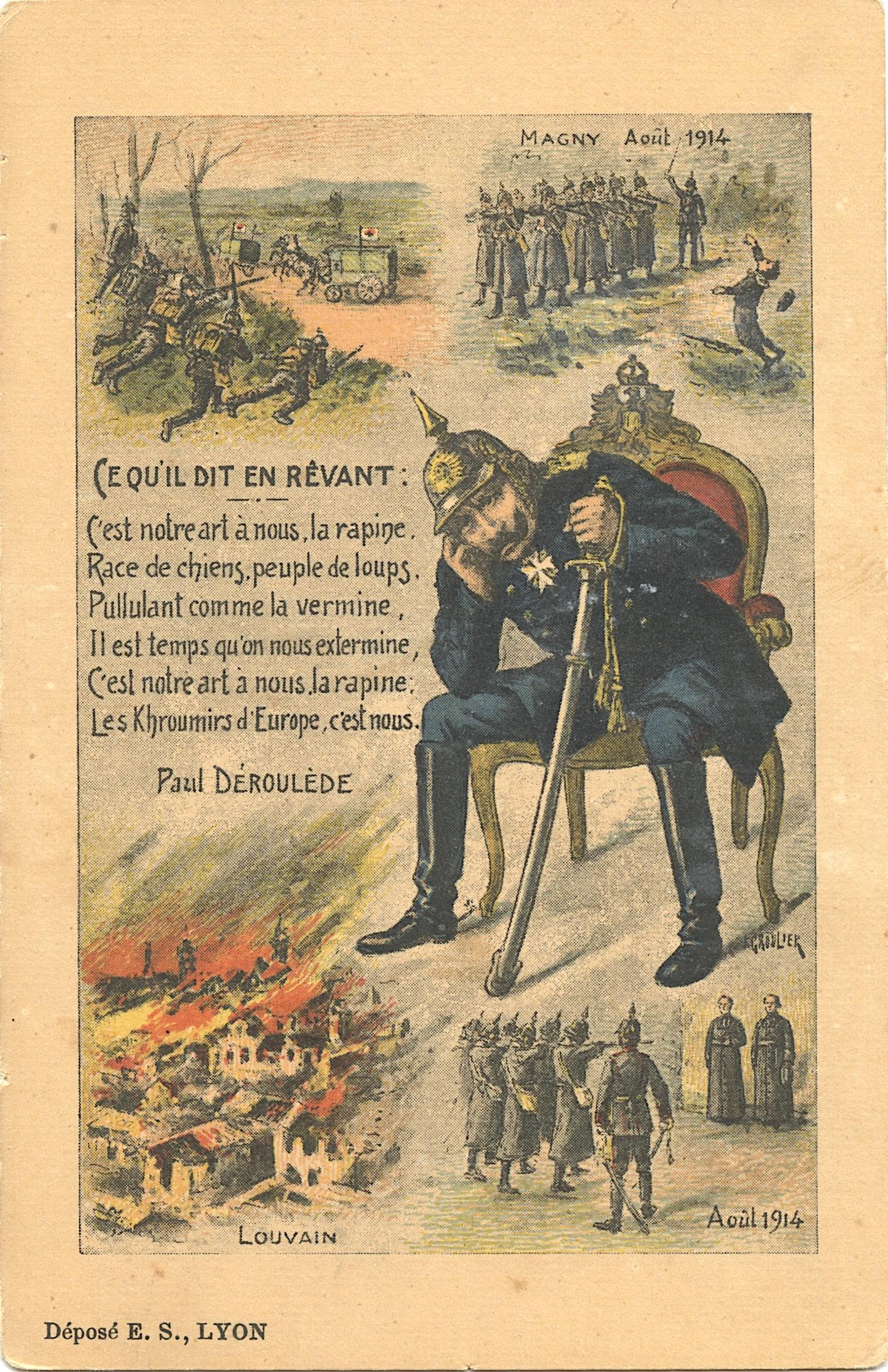 Antique / Vintage Rare French Postcard Great War WWI: The provenance of this item is from a collector in Paris, France. Antique / Vintage postcard from the epoch. The regular size of a postcard is approximately 3 1/2 inch x 5 1/2 inch or 9 cm x 14 cm (sm