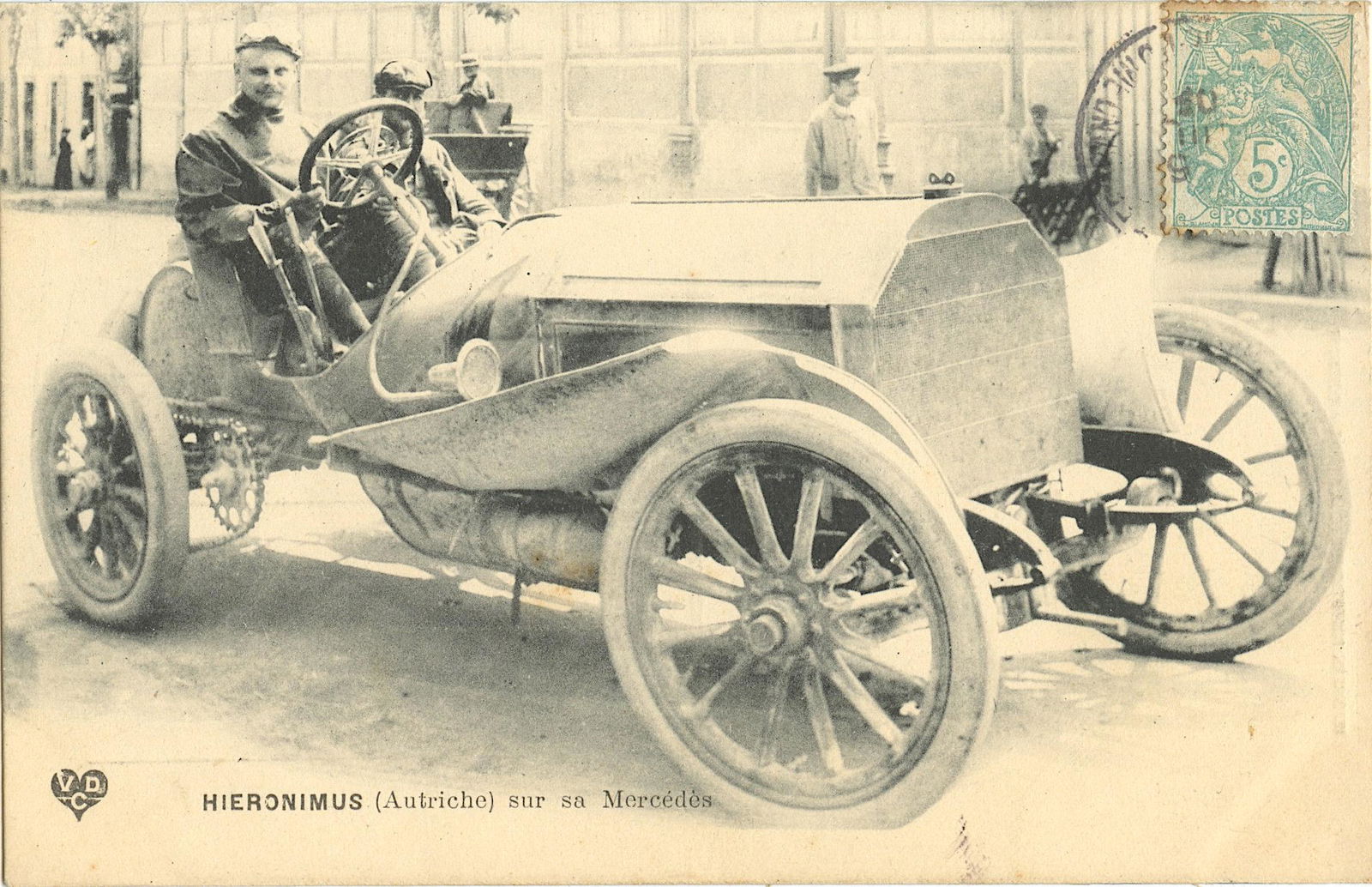 Antique Rare French Postcard Car Racing Pioneers (1 of 2)