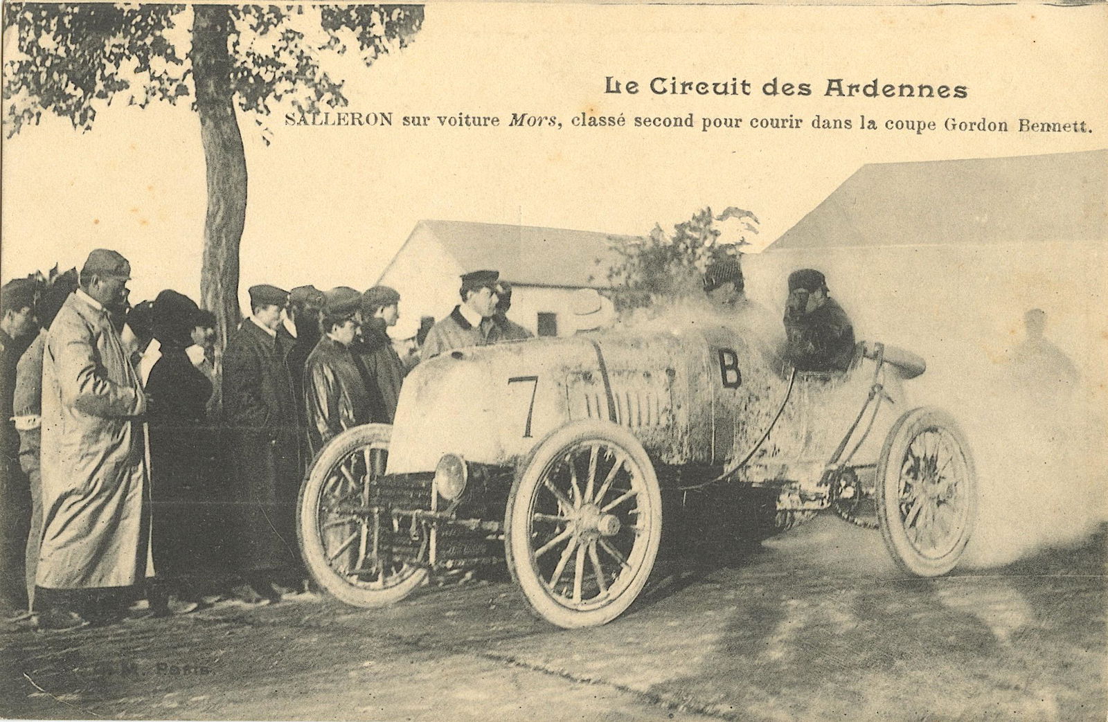 Antique Rare French Postcard Car Racing Pioneers (1 of 2)