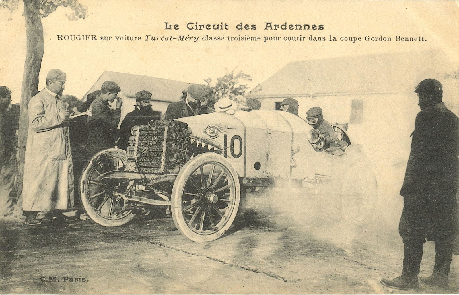 Antique Rare French Postcard Car Racing Pioneers (1 of 2)