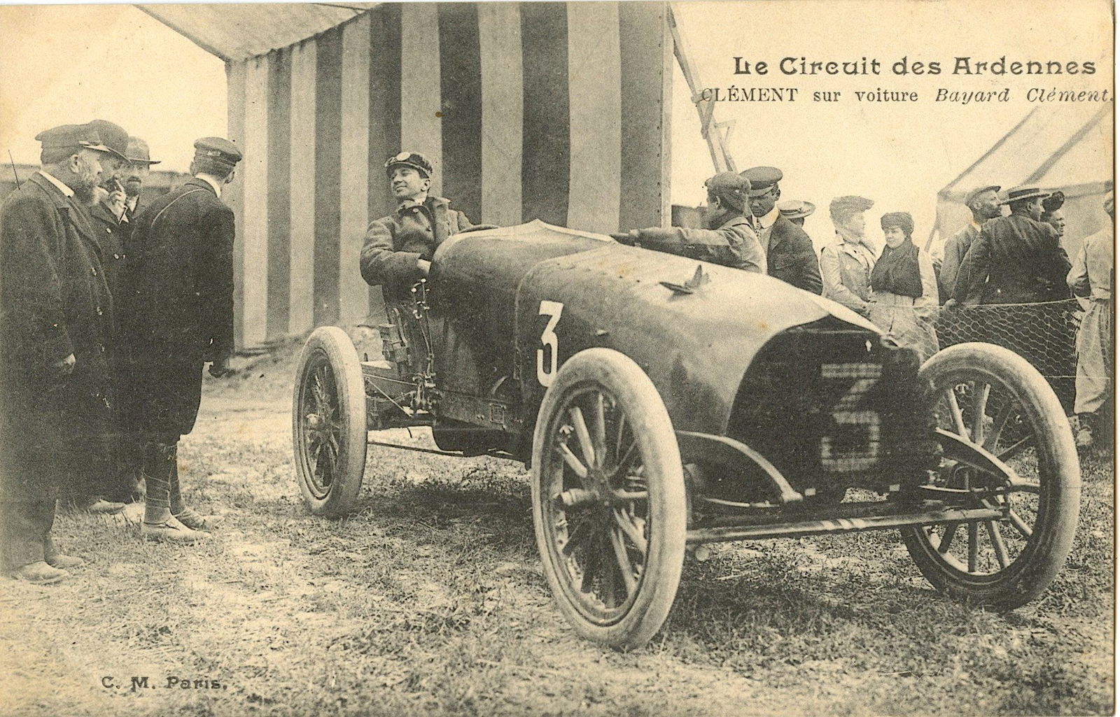 Antique Rare French Postcard Car Racing Pioneers (1 of 2)
