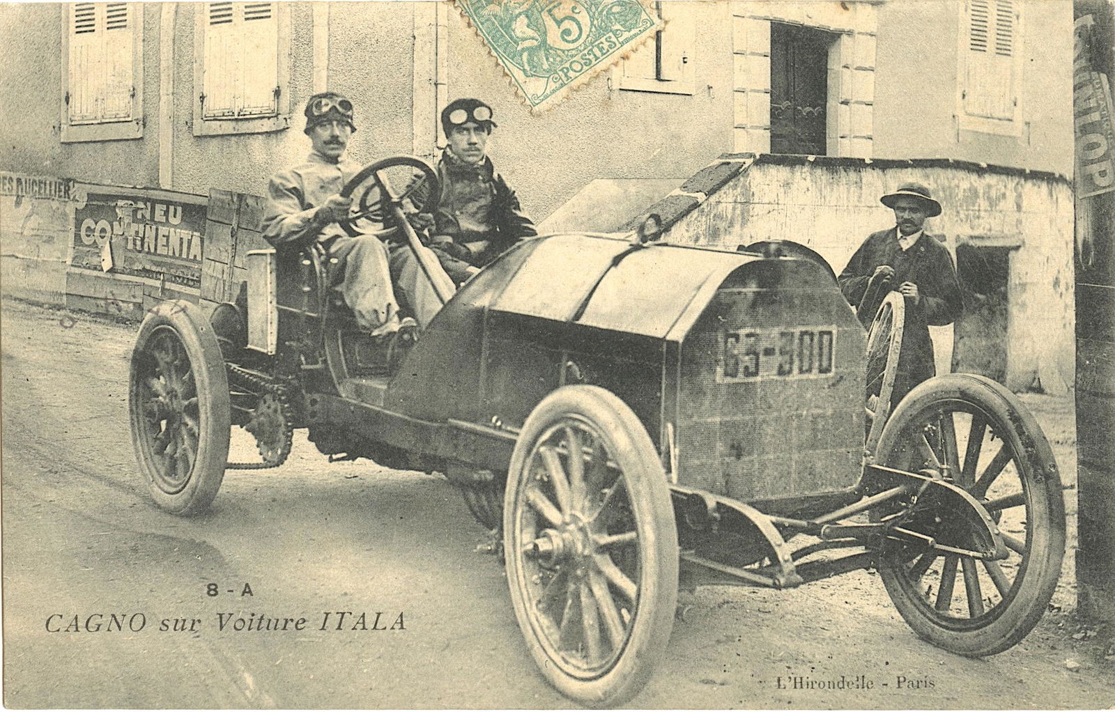 Antique Rare French Postcard Car Racing Pioneers (1 of 2)