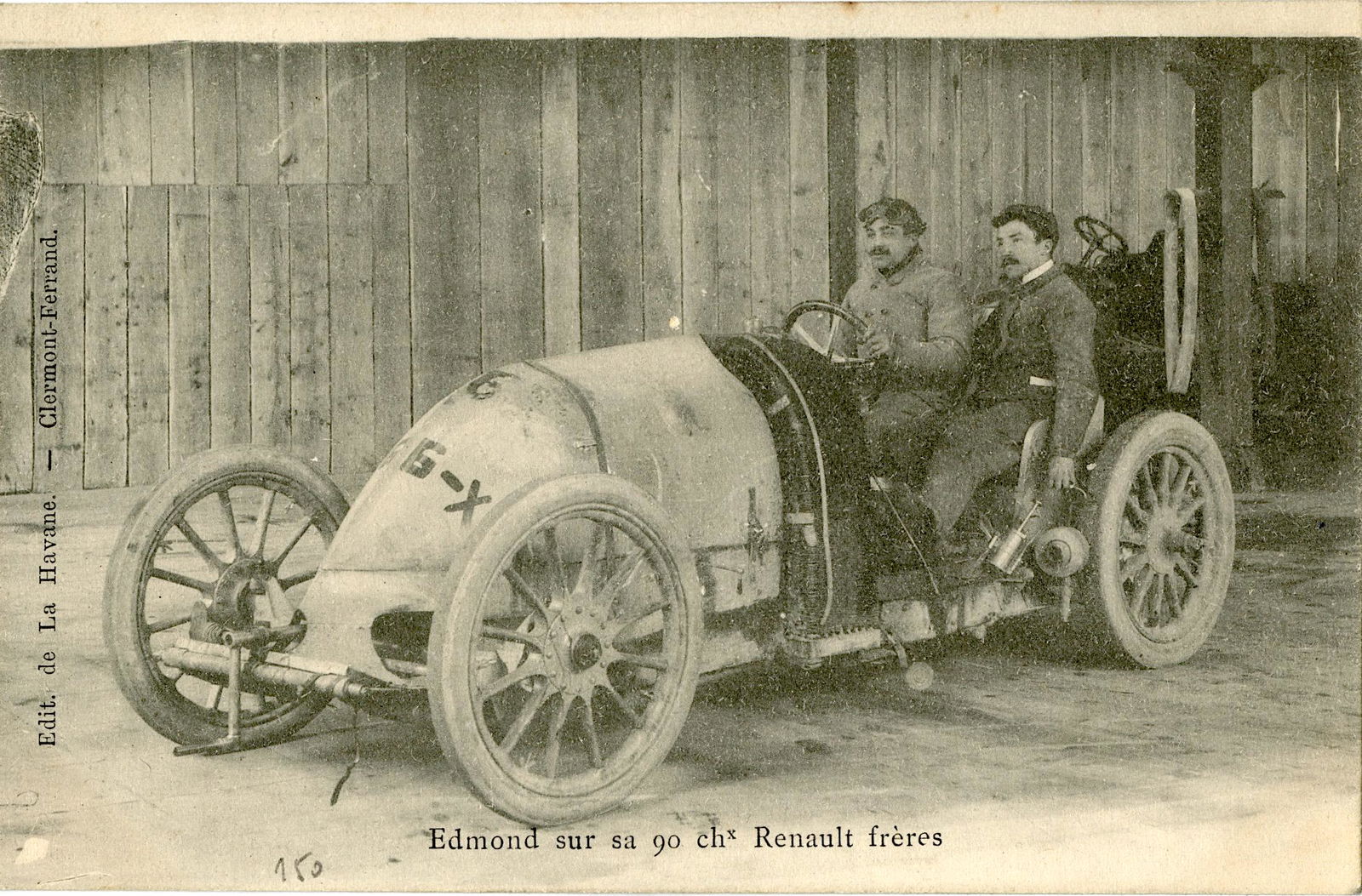 Antique Rare French Postcard Car Racing Pioneers (1 of 2)