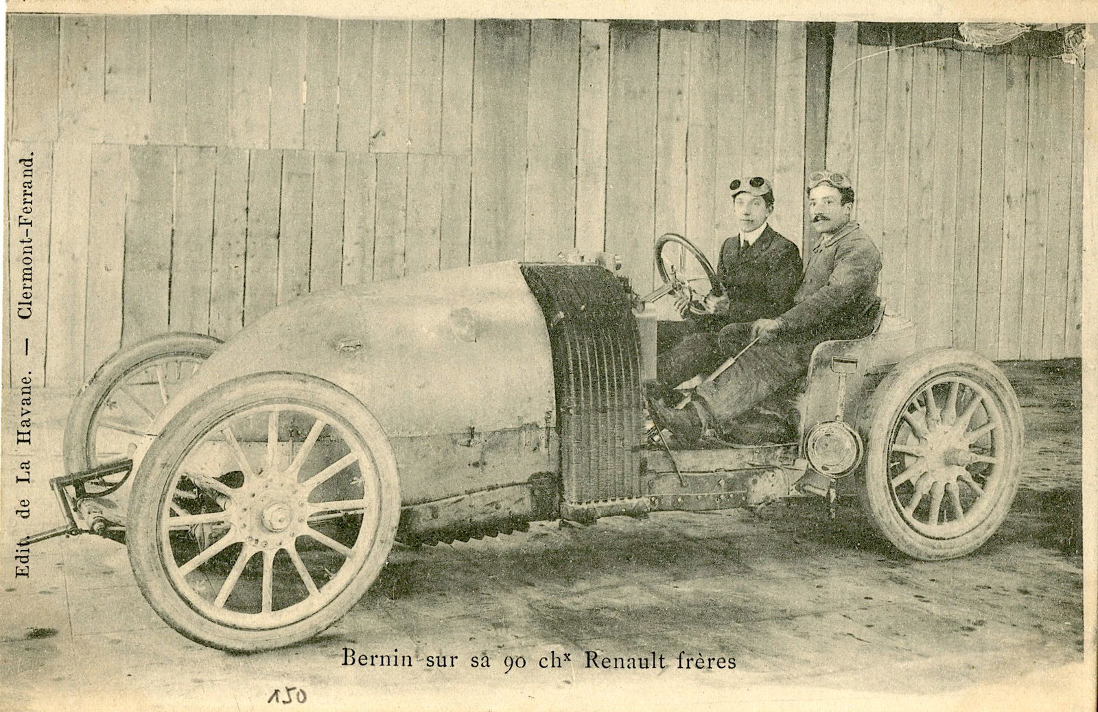Antique Rare French Postcard Car Racing Pioneers (1 of 2)