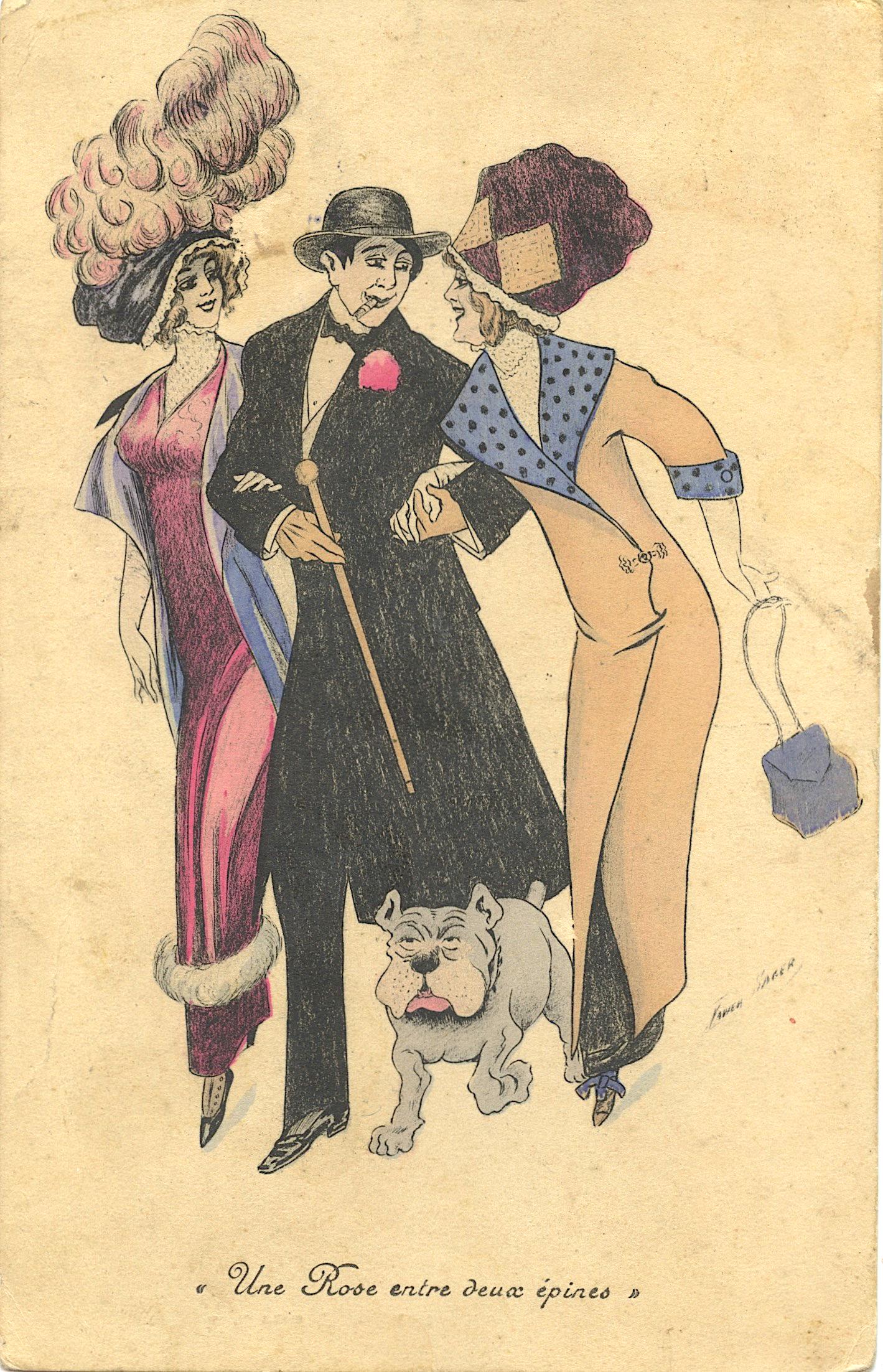 Early Antique Colored French Postcard Xavier Sager (1 of 2)