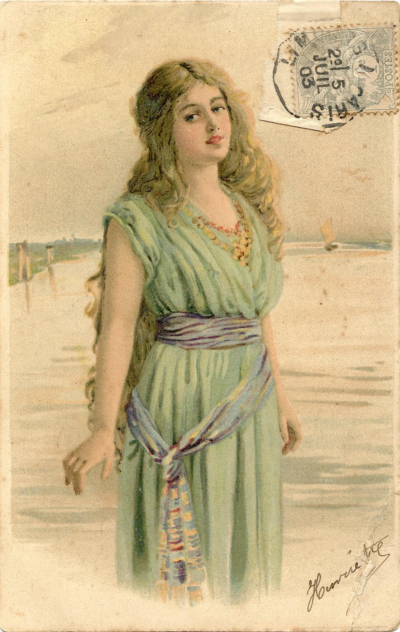 Antique / Vintage Rare Postcard Aviation Circus Nouveau (1 of 2)