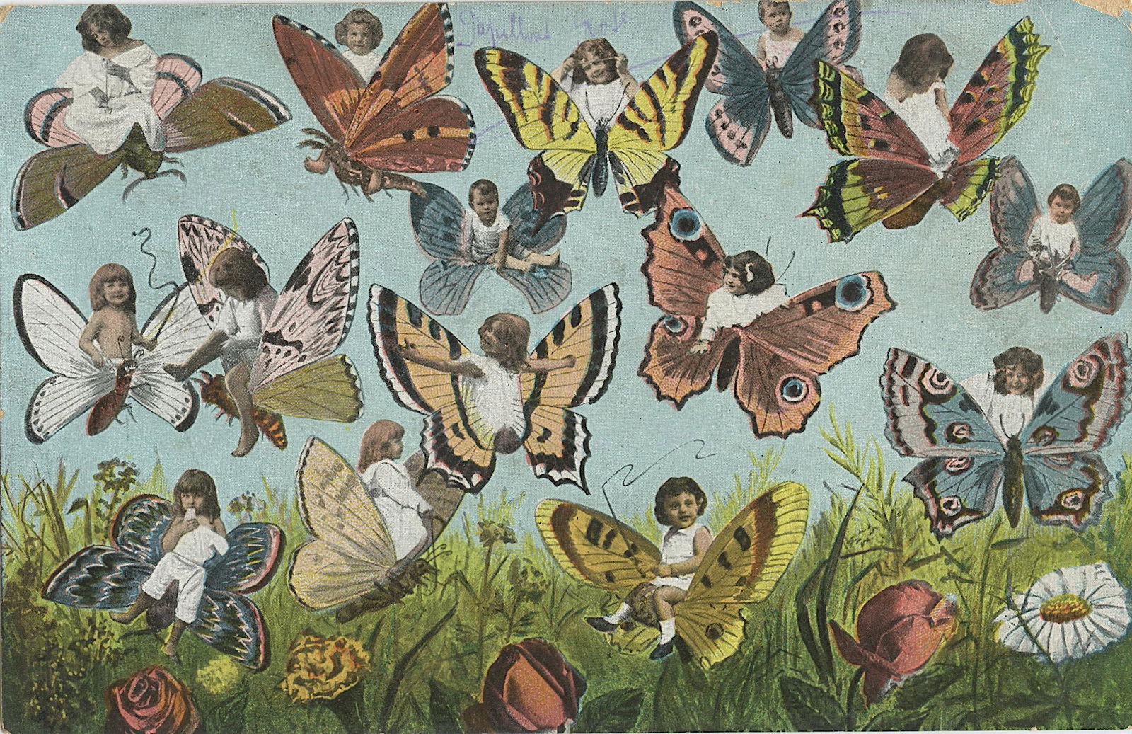 Antique / Vintage Rare Postcard Aviation Circus Nouveau (1 of 2)