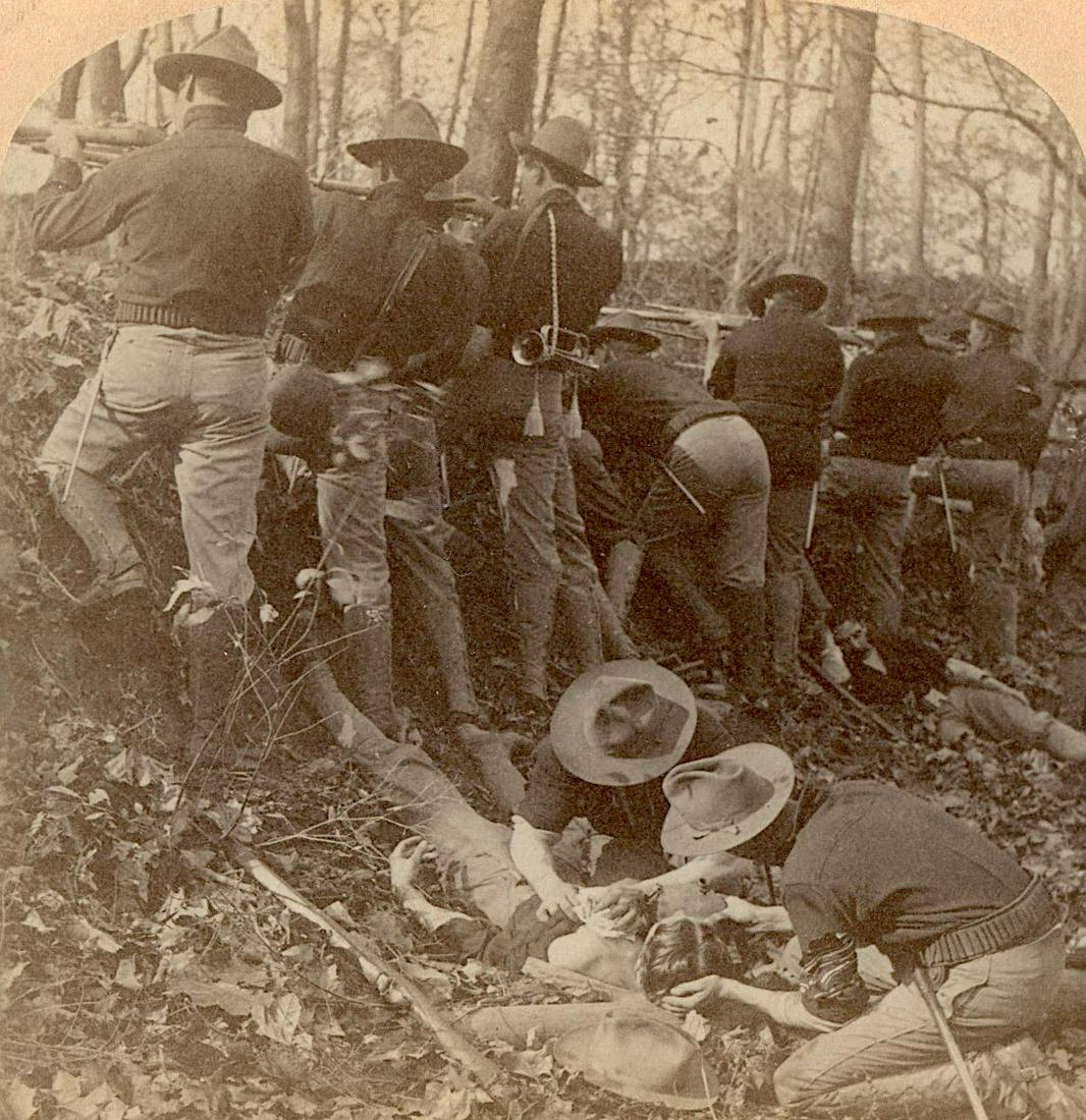 Antique Real Photo Stereoview Spanish-American War: This stereoview is original from the epoch . It comes mainly from collectors in the U.S.A. and constitute wonderful testimonies of past time that tend to be unique. The scarcity, condition and the ide