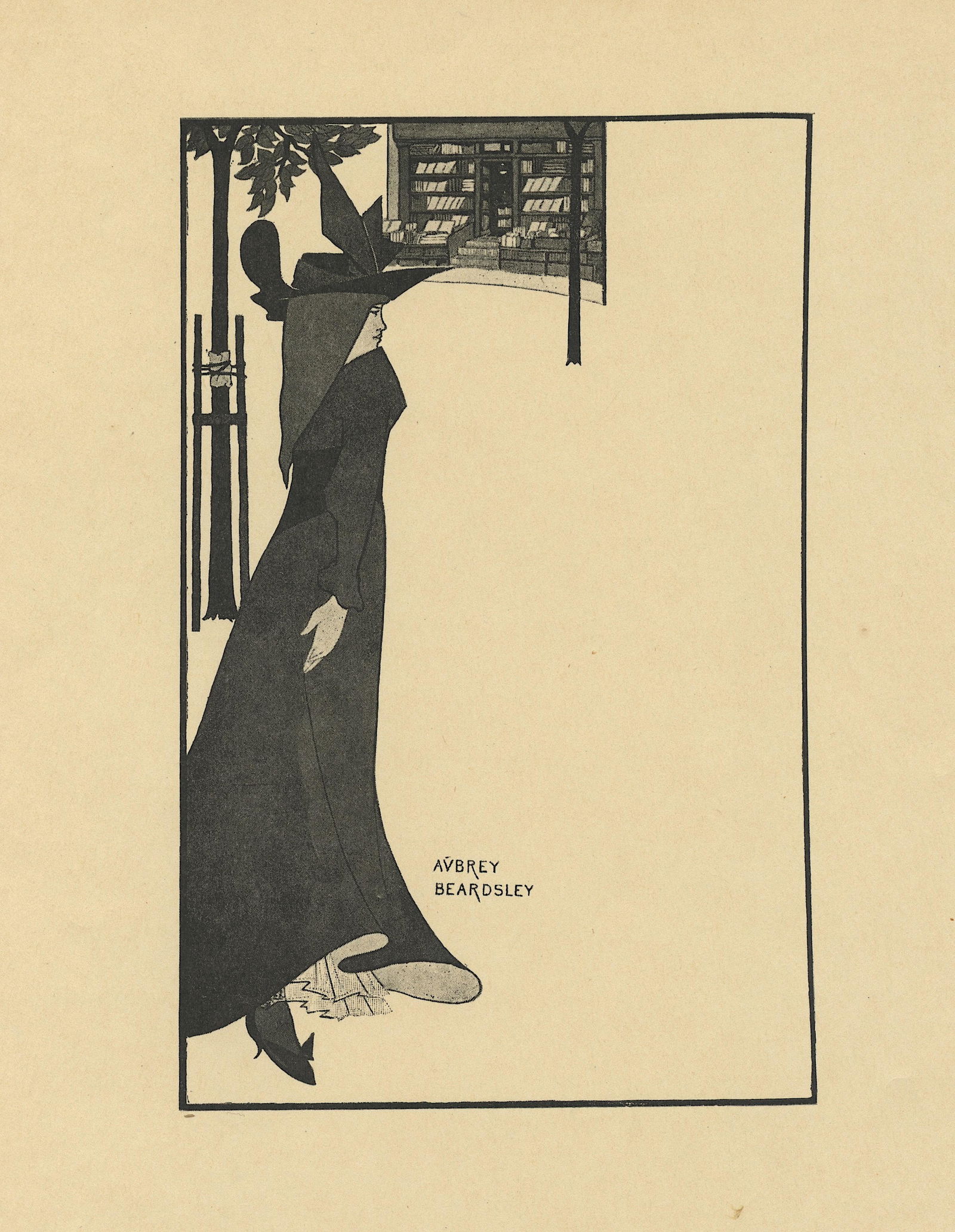 AUBREY BEARDSLEY Antique Print Litho, Printed 1899: Antique Lithograph print produced in England by John Lane London in 1899. Paper dimensions 10" x 8". Vincent Beardsley (21 August 1872 â€“ 16 March 1898) was an English illustrator and author. Hi