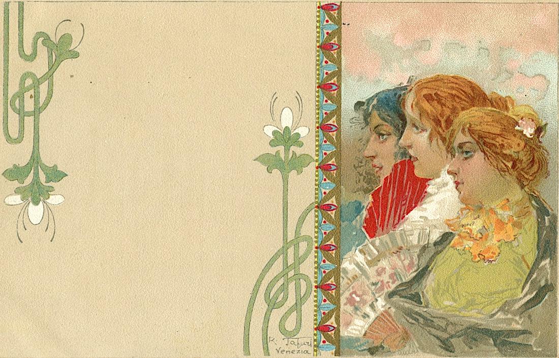 Early Postcard Unusual Rare Art Nouveau, Signed (1 of 2)
