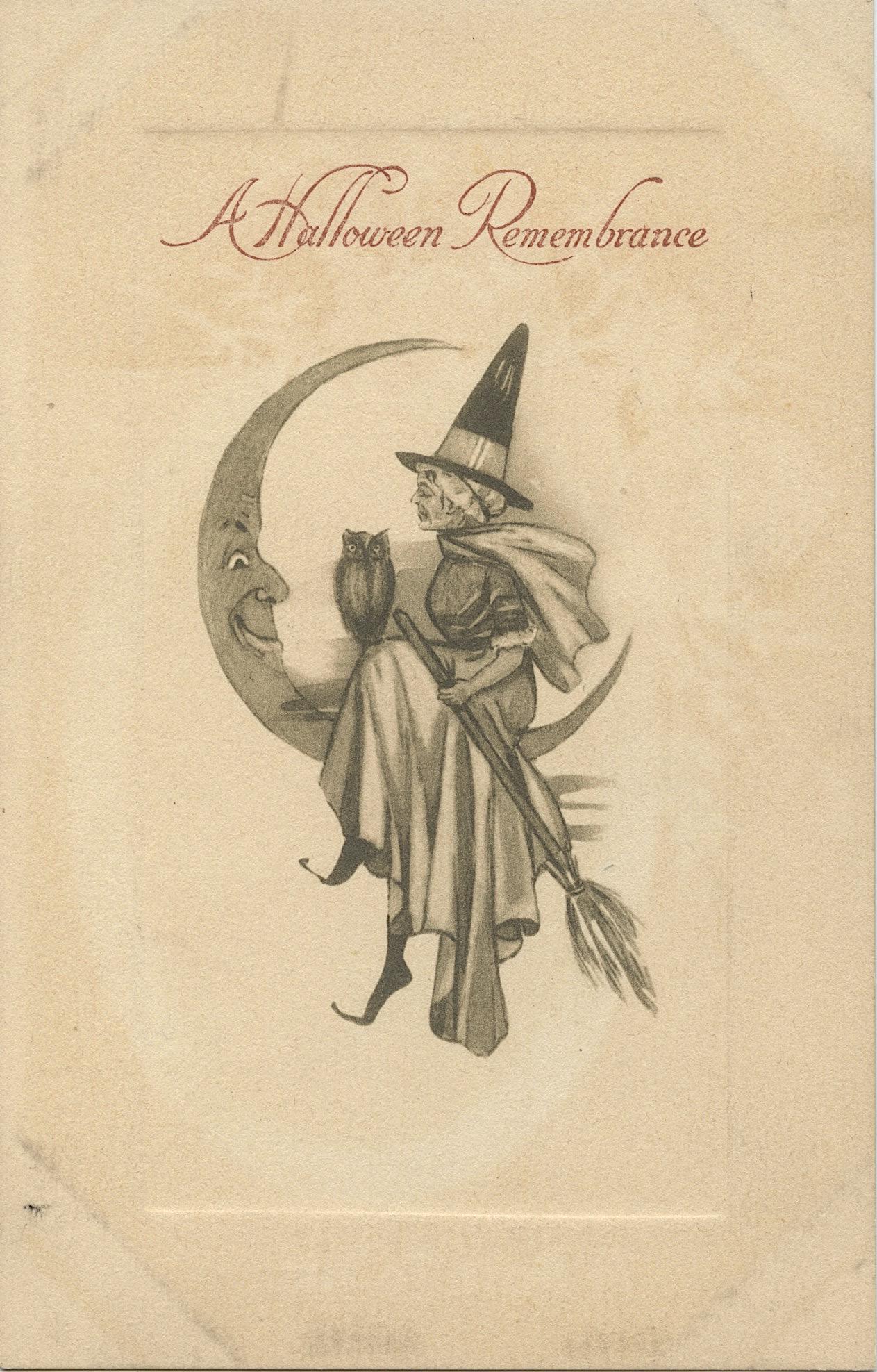 Antique Vintage Postcard Halloween (1 of 2)