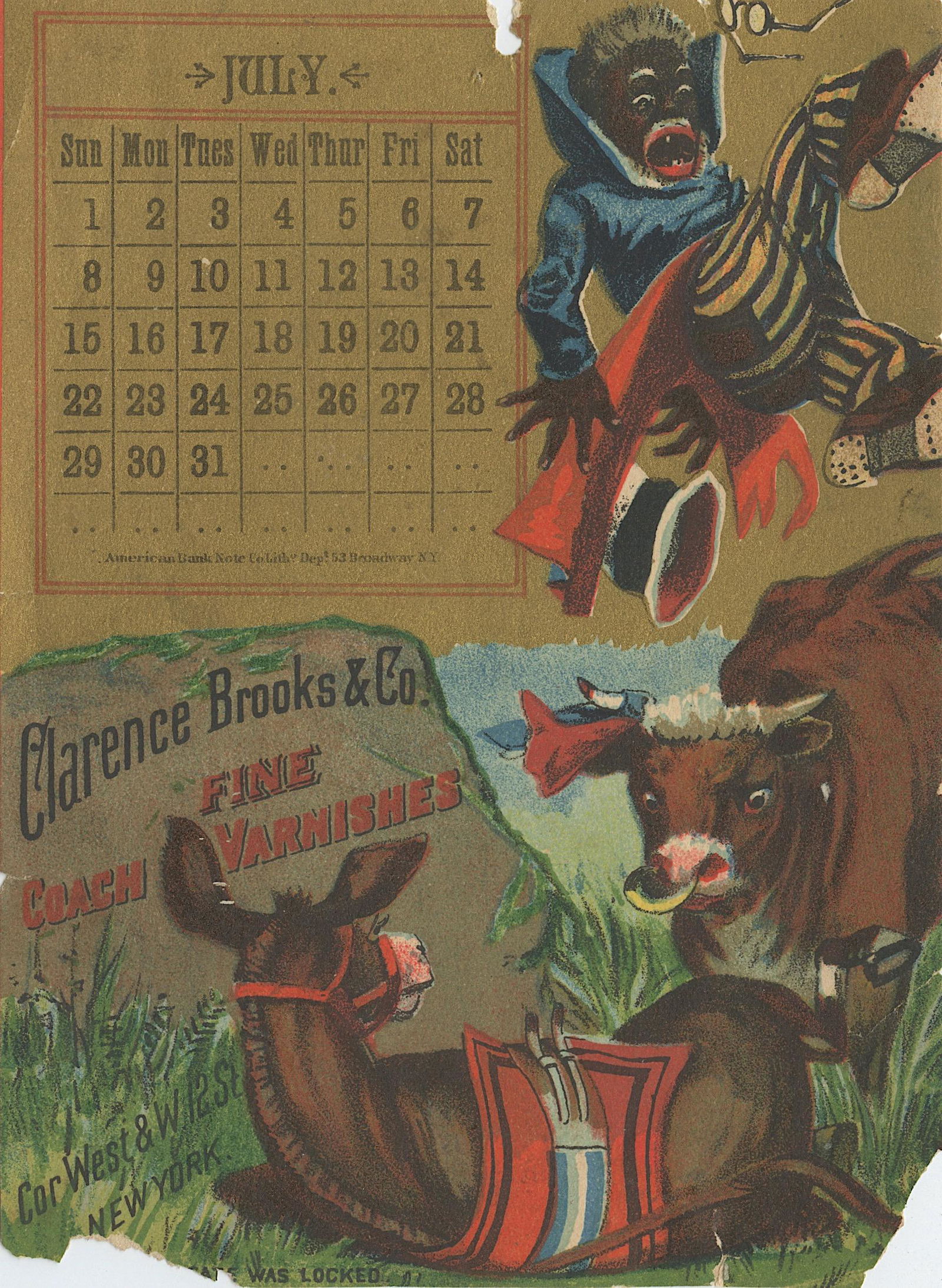 Rare Antique Black Americana Print Calendar, 1900s (1 of 2)