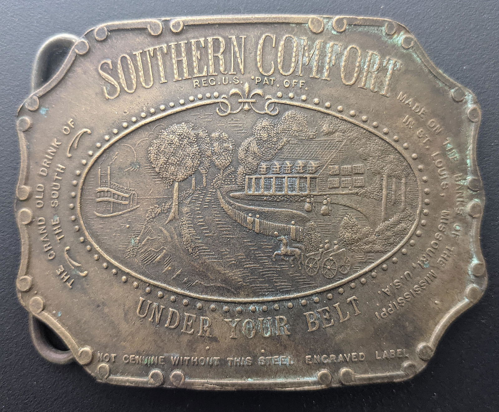 Vintage Tiffany New York Southern Comfort Belt Buckle (1 of 2)