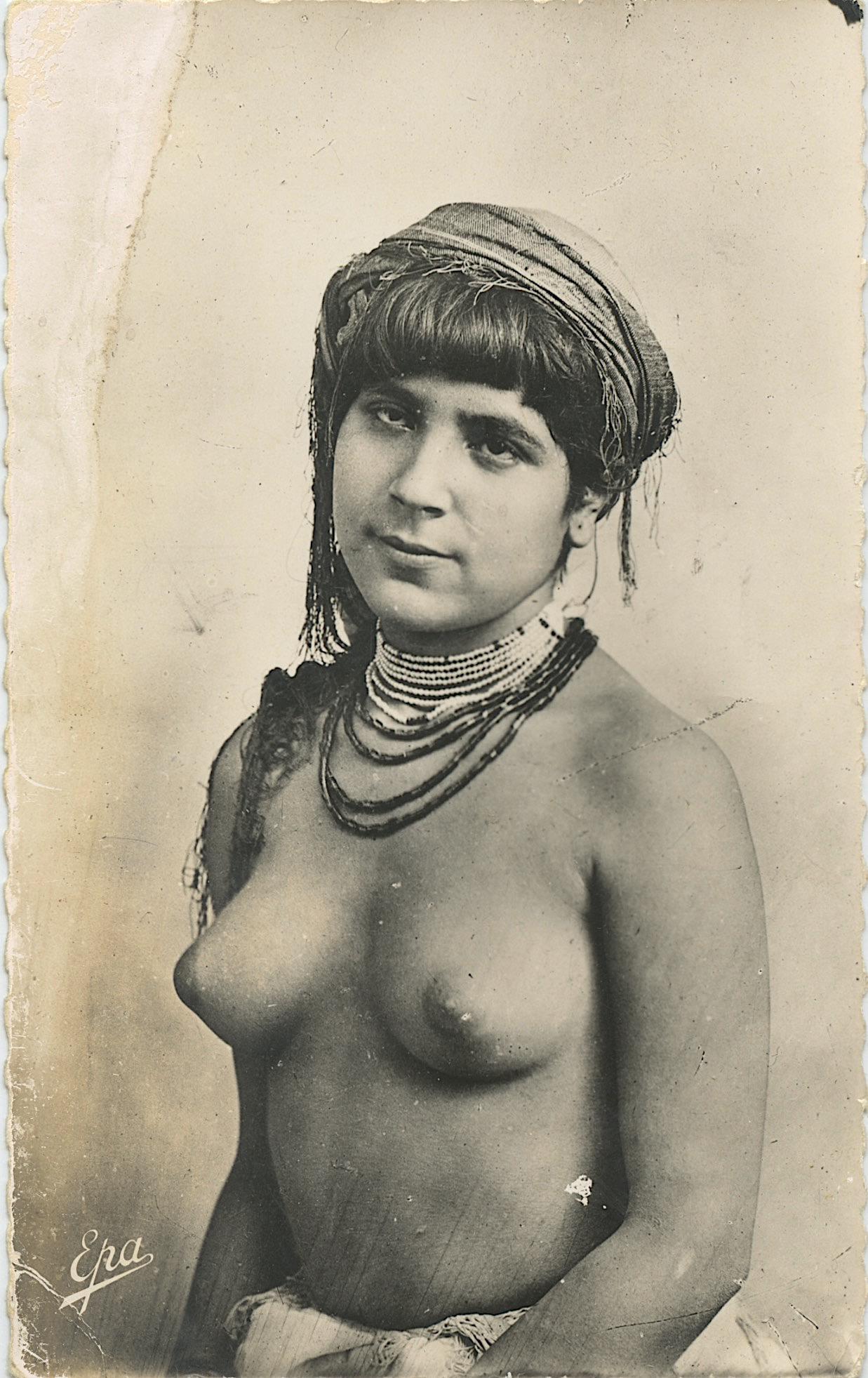 Early Postcard Unusual Rare Nude Female Moroccan: ABOUT POSTCARDS: The study and collecting of postcards is termed deltiology (from Greek deltion, small writing tablet, and English -logy, the study of). Rarity. As with all antique items, rarity bring