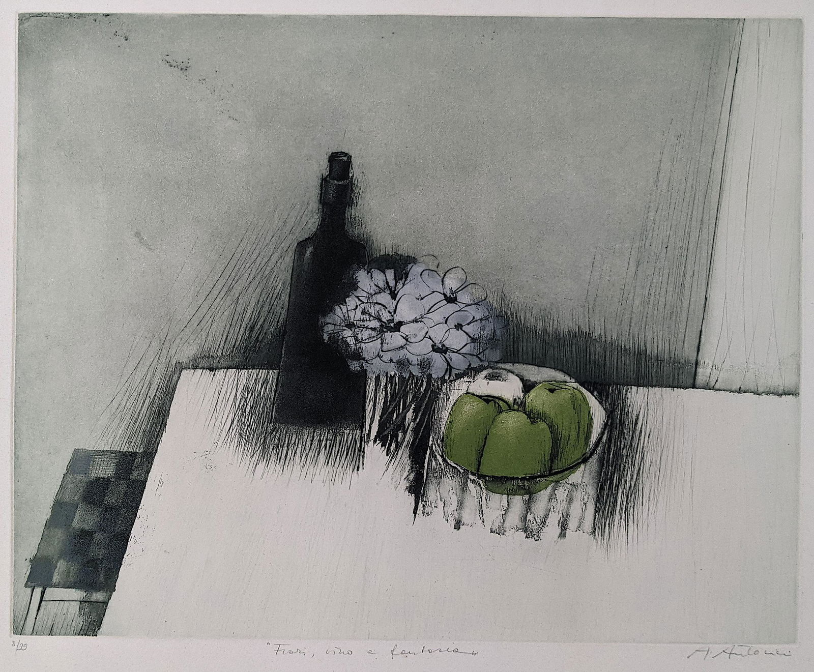 ANNAPIA ANTONINI Hand Signed ENGRAVING 8/99: About this artwork: This is a beautiful colored engraving hand signed, title and numbered by the artist. The dimensions are Approx. 22.25" x 27.5 (small variances can occur). About the artist: Annapia