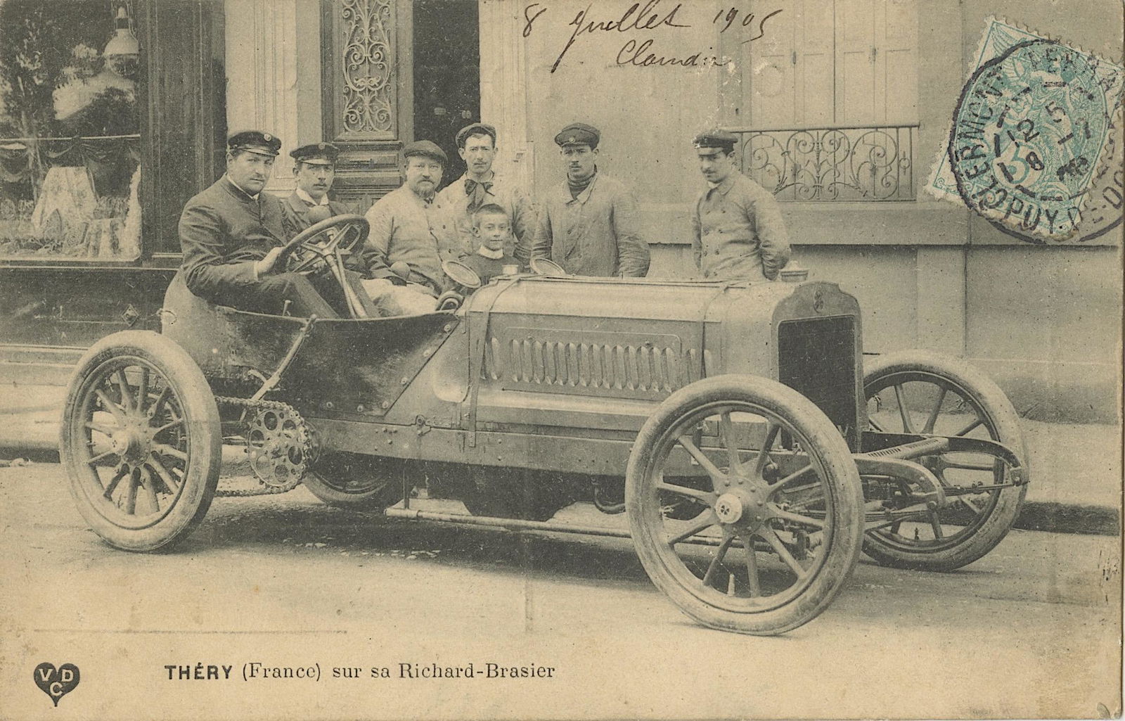 Antique Rare Postcard Car Racing Pioneers (1 of 2)