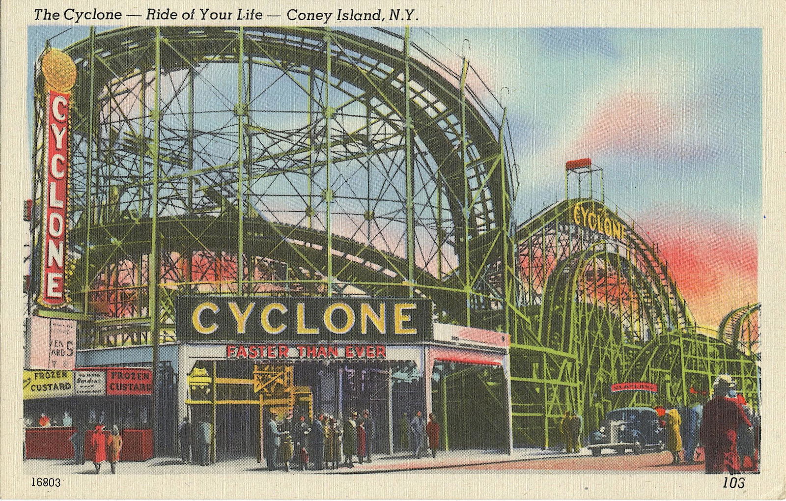 Antique Vintage Rare Postcard Coney Island N.Y. (1 of 2)