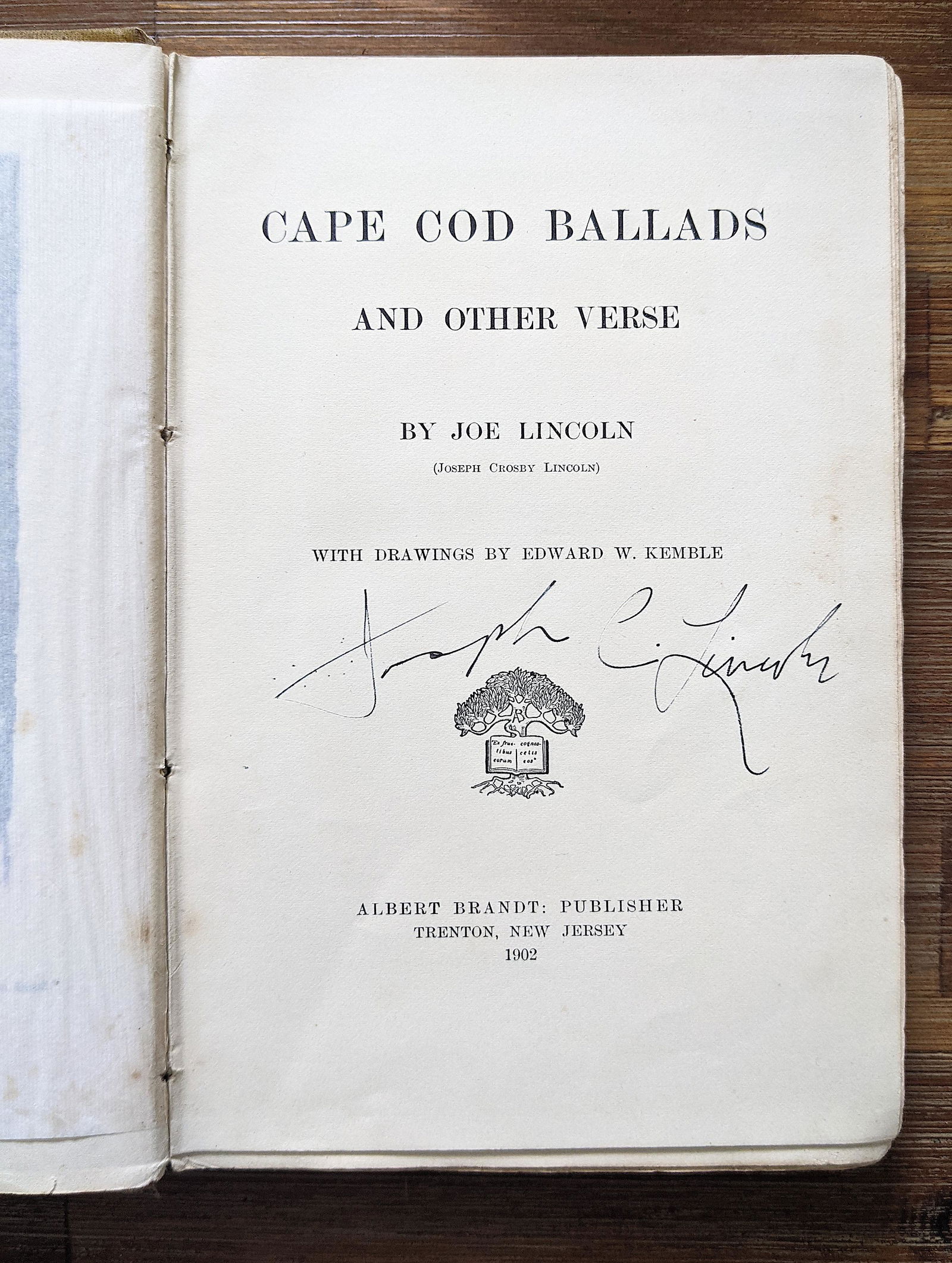 Cape Cod Ballads by Joe Lincoln, Hand Signed, 1st Ed. (1 of 7)