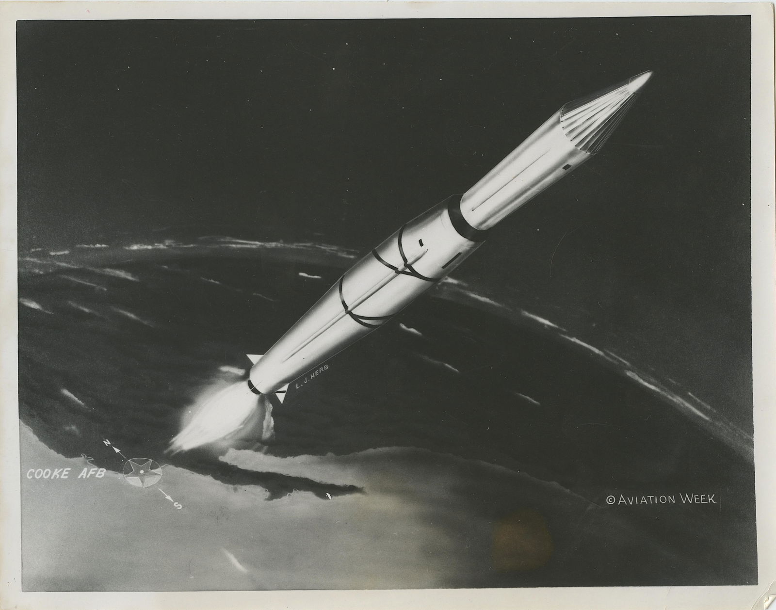 Vintage Photo Space, Aviation, NASA , Rocket, 1950s - (1 of 2)