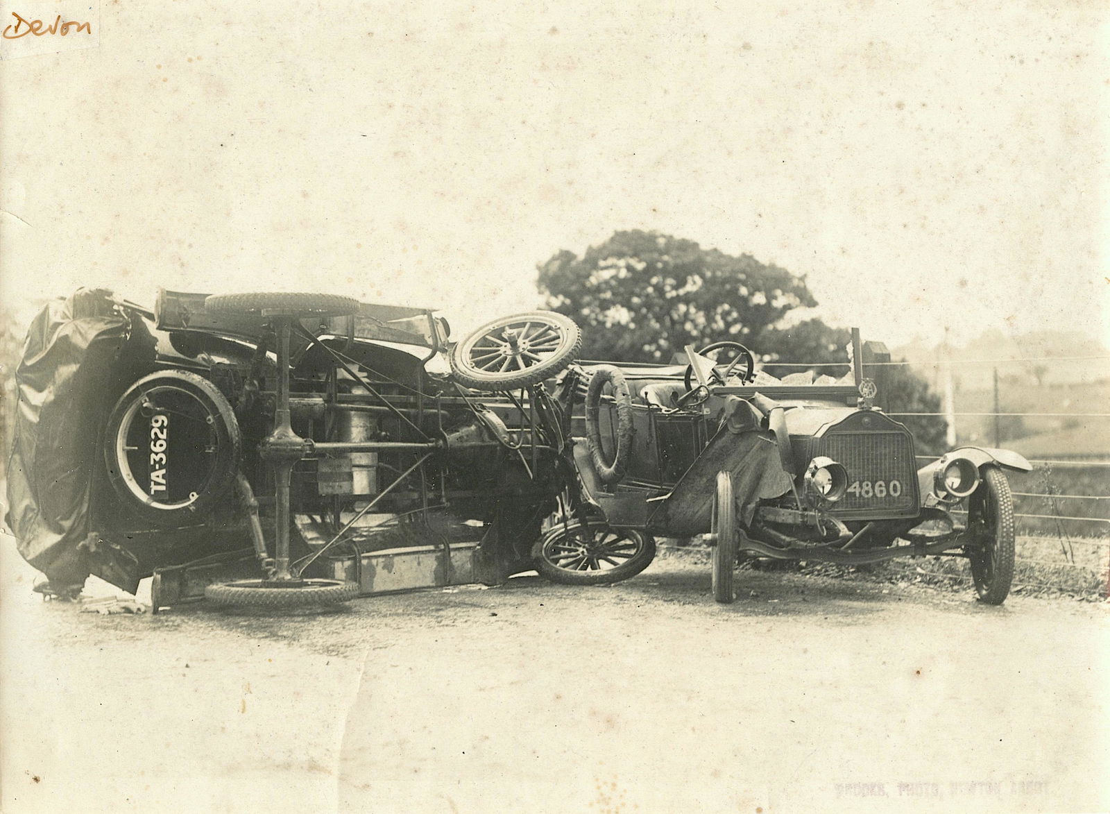 Antique Real Photo Car Accident Auto, RARE (1 of 2)
