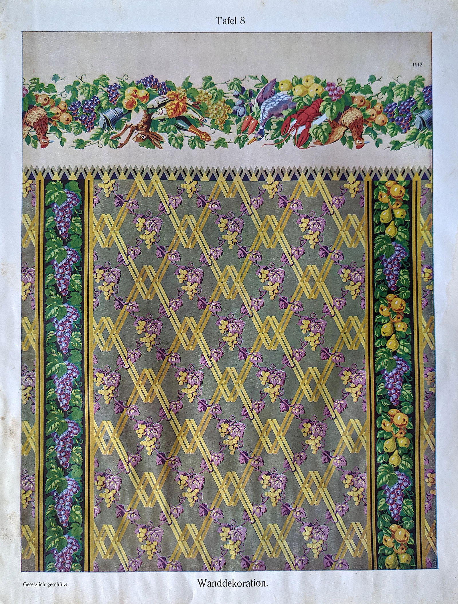 Antique Print Architecture Decoration Leutert & (1 of 2)