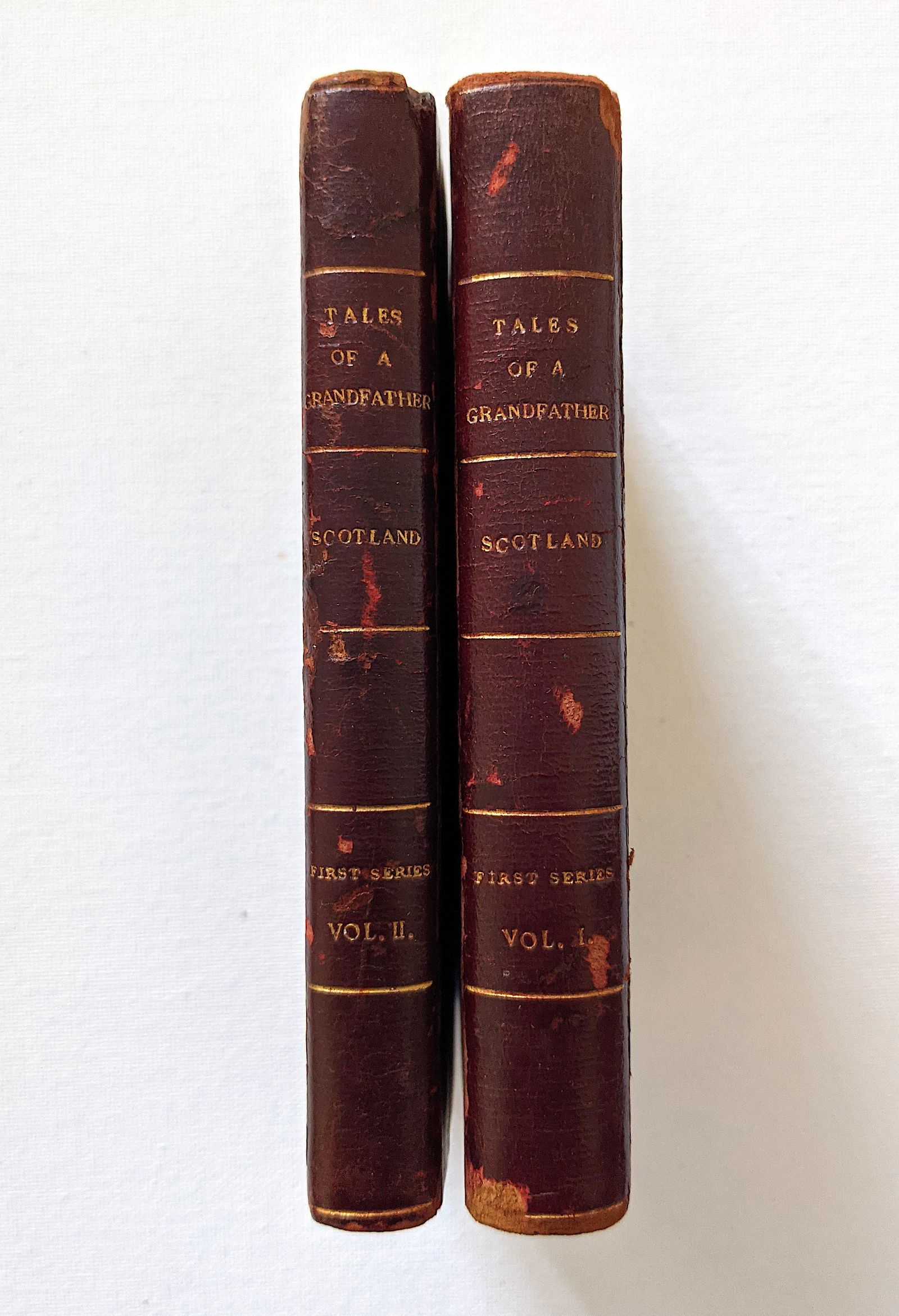 Antique Set Two 3/4 Leather Bound Books Childrens (1 of 8)