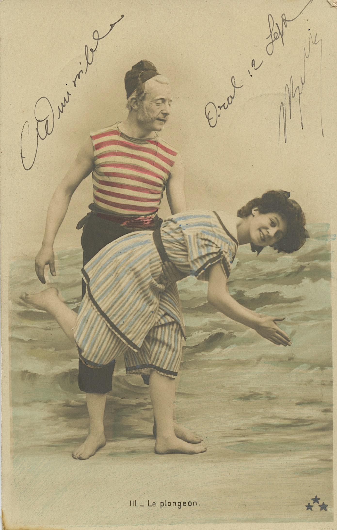 Antique Vintage Rare Postcard Beach Swimsuits (1 of 2)