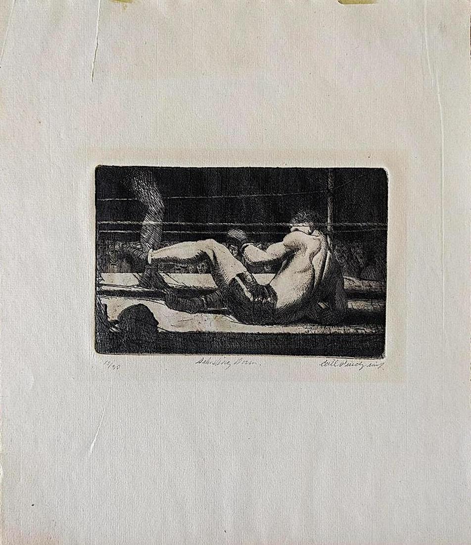 EARL PURDY Boxing Vintage Etching, Signed (1 of 3)
