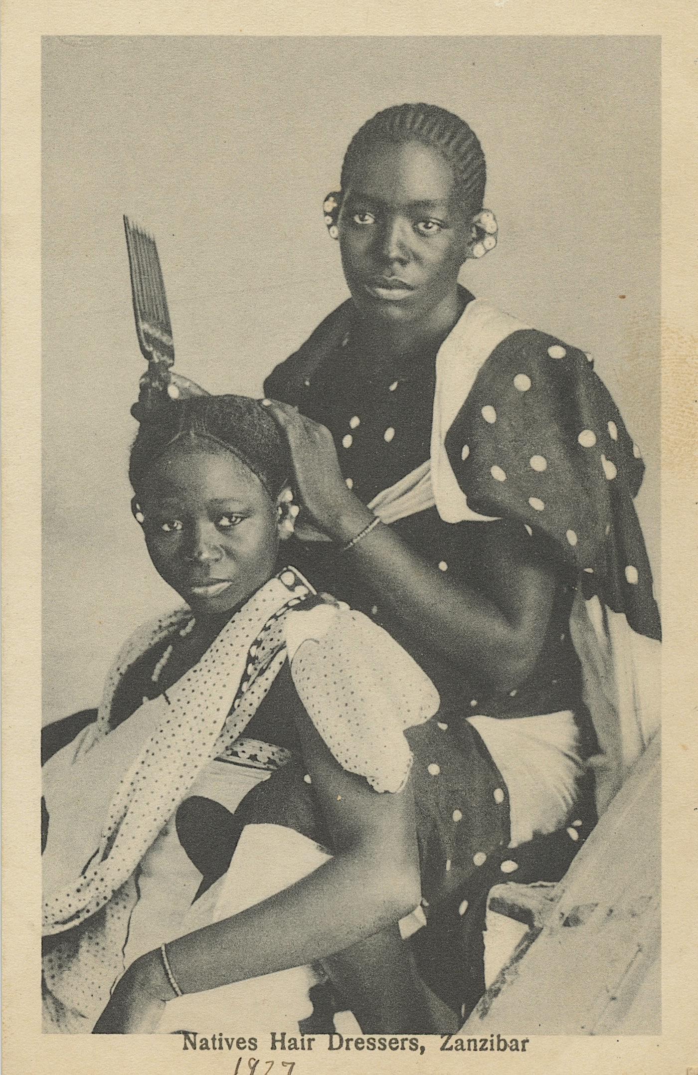 Antique Vintage Postcard Africa Hair Dressers (1 of 2)
