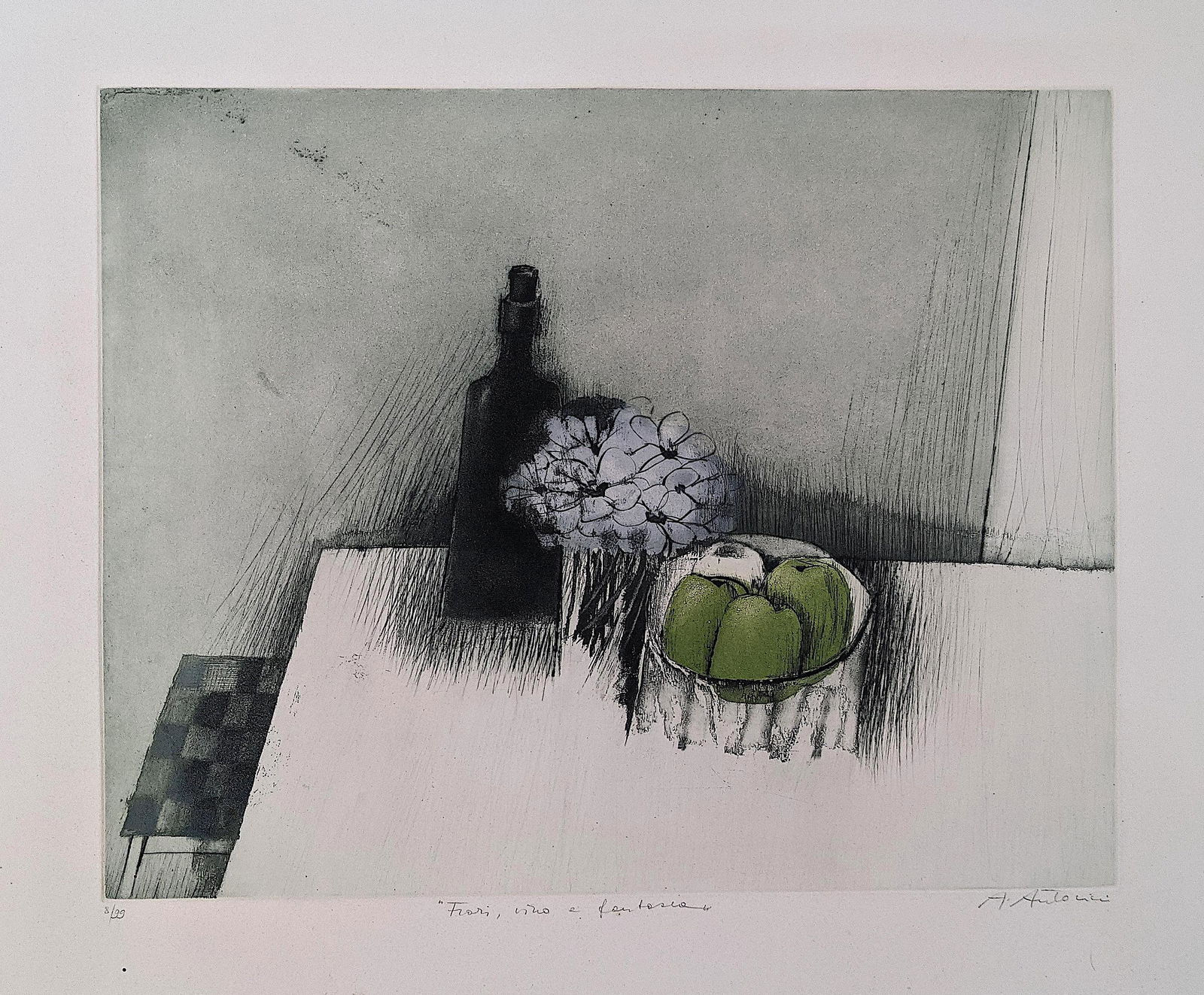 ANNAPIA ANTONINI Hand Signed ENGRAVING 8/99: About this artwork: This is a beautiful colored engraving hand signed, title and numbered by the artist. The dimensions are Approx. 22.25" x 27.5 (small variances can occur). Annapia Antonini was born