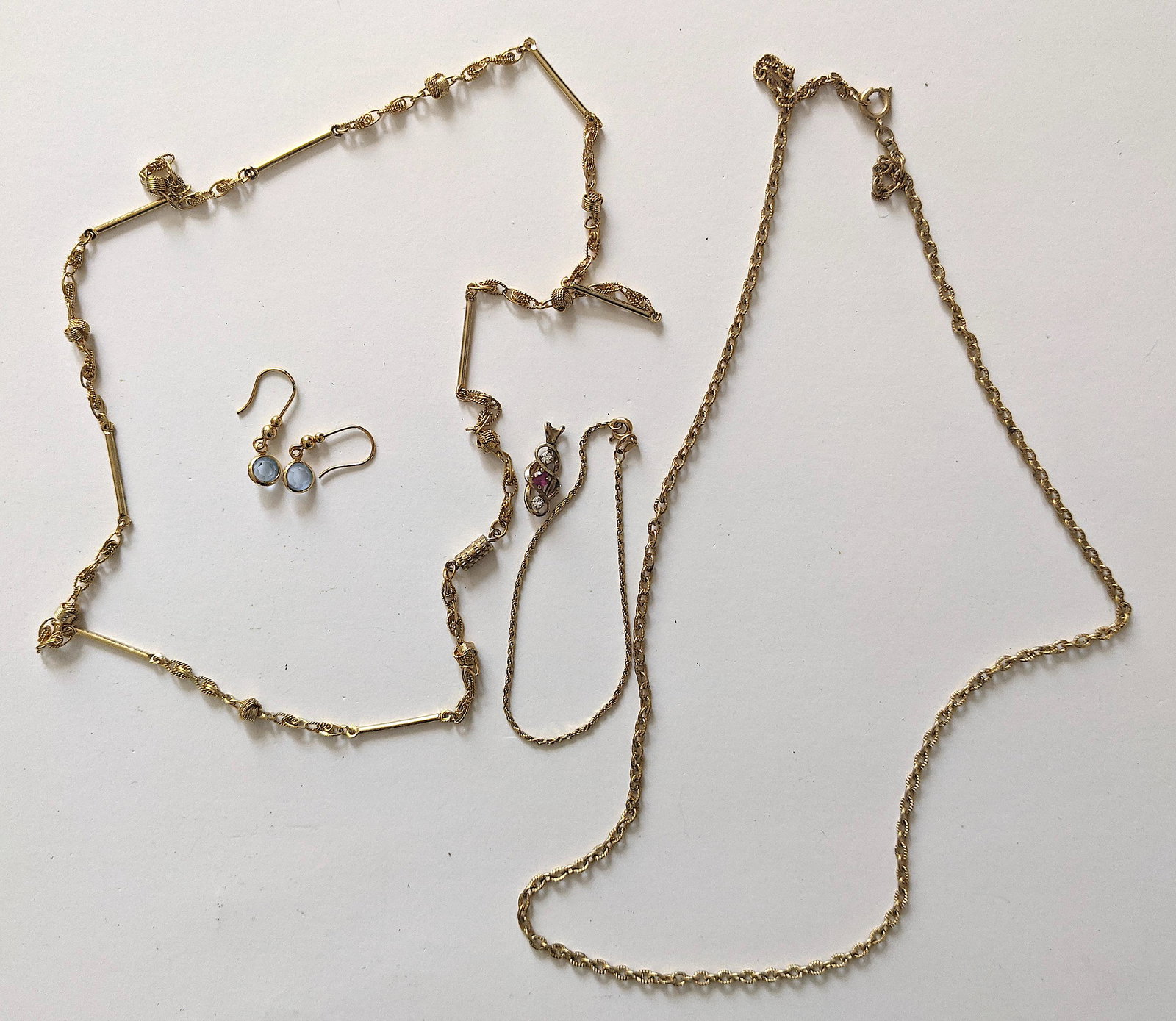 Vintage Set with 5 Gold Yelllow Jewelry (1 of 3)