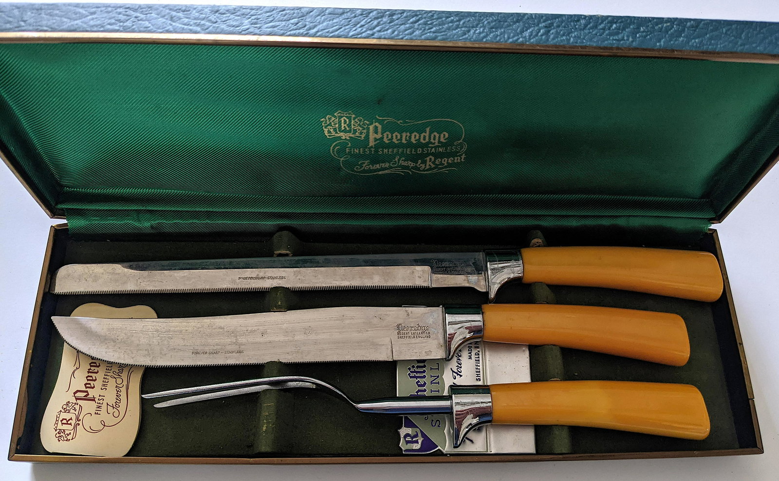 Vintage Set Peeredge Carving Knives & Fork Set (1 of 4)