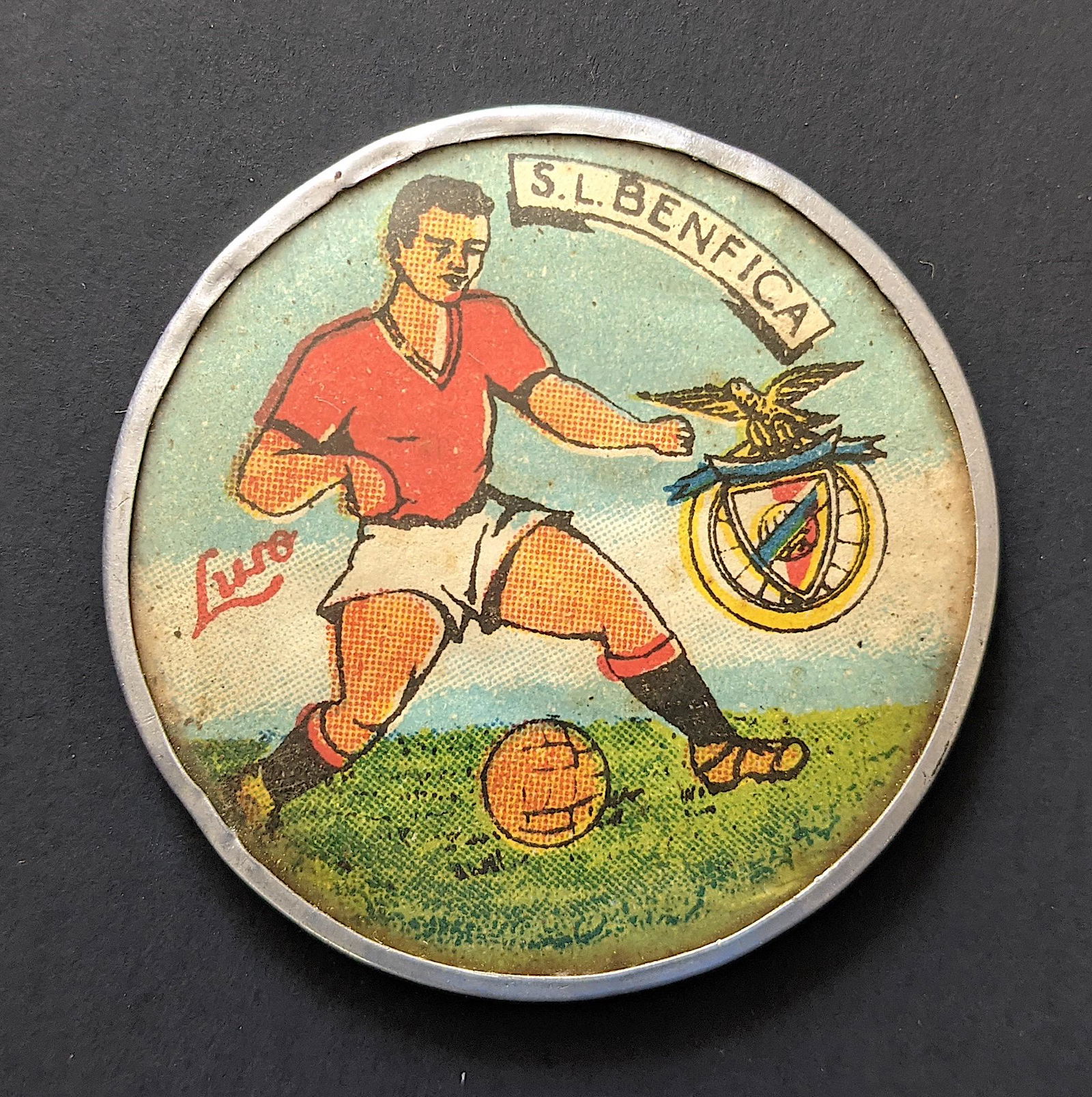 Vintage Rare Pocket Mirror Soccer Portugal (1 of 2)