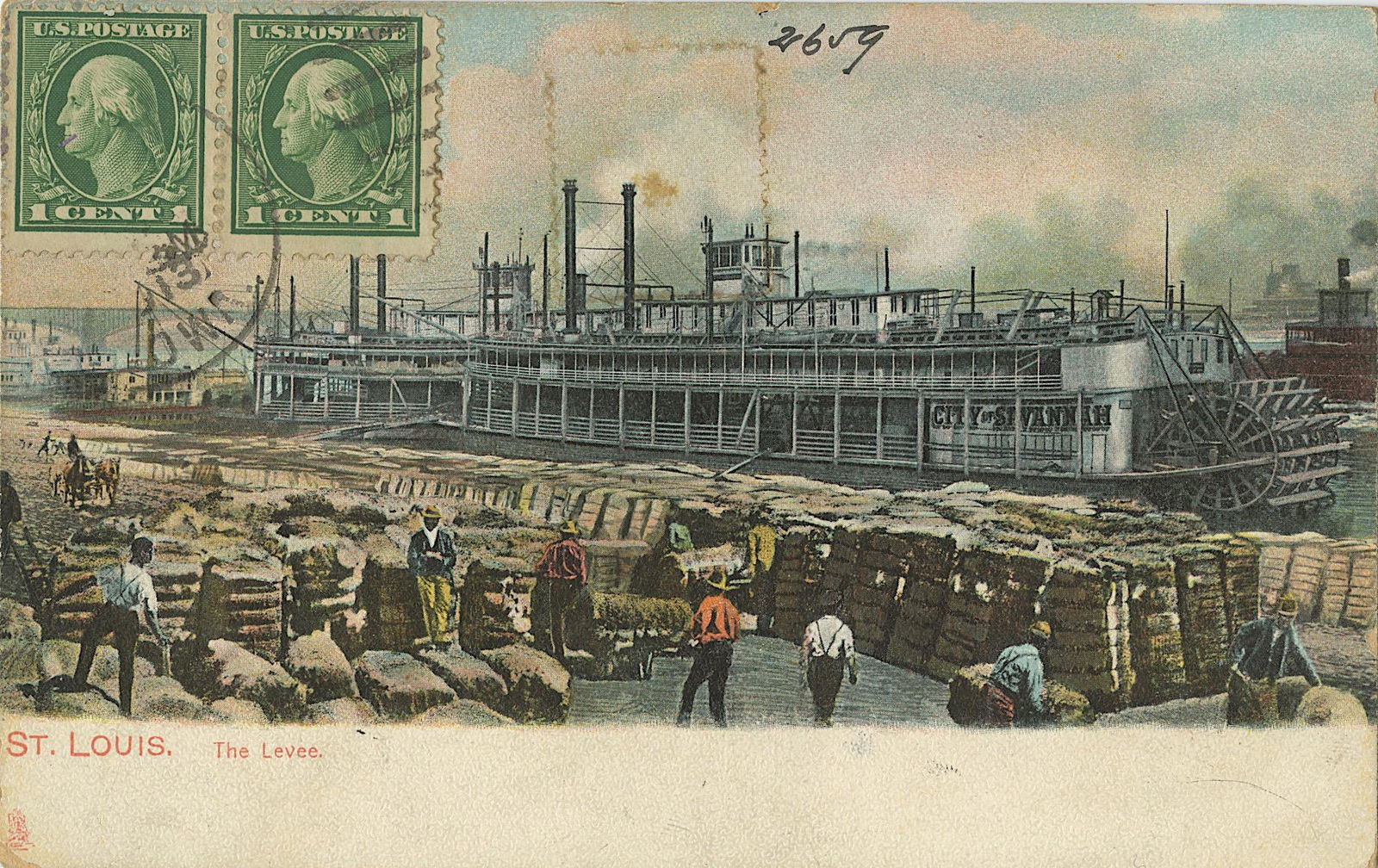 Antique Vintage Rare Postcard Cotton St. Louis: The dimensions of an antique postcard are Approx. 5.5"x 3.5" (small variances can occur). This lot is located in Boca Raton, Fl. The shipping by Artelisted will be via USPS - First Class, Priority or