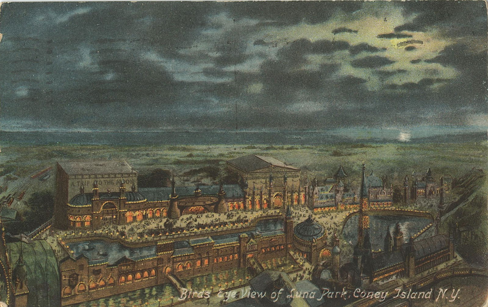 Antique Vintage Rare Postcard Luna Park, N.Y. (1 of 2)