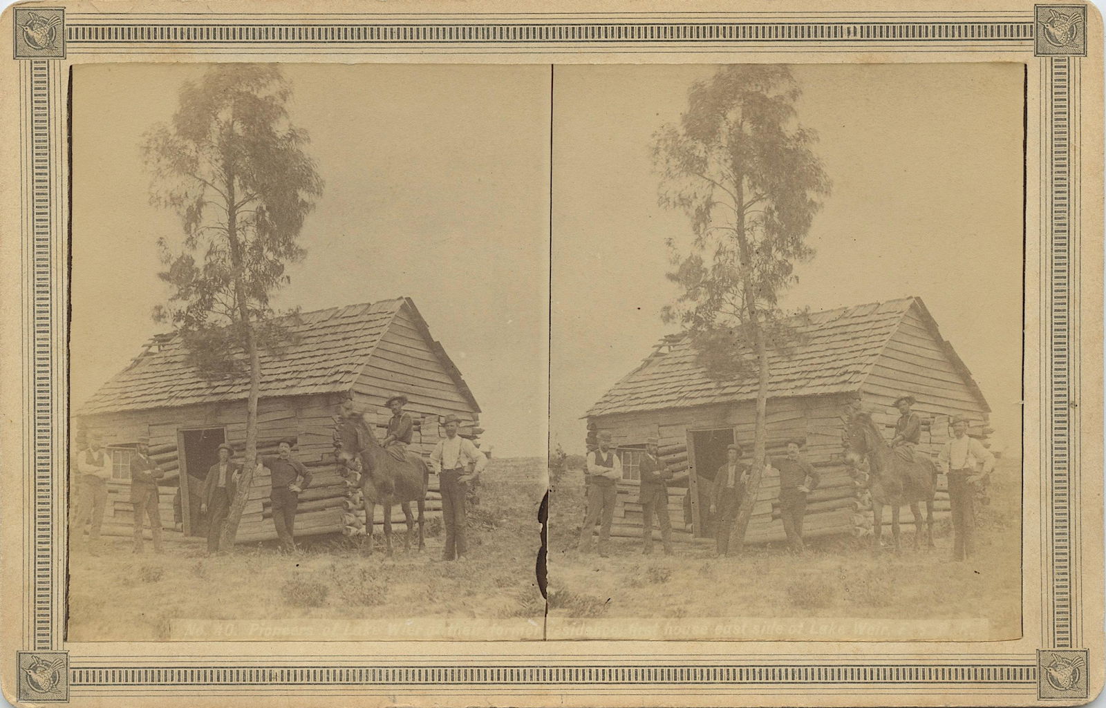 Antique Real Photo Stereoview Pioneers Lake Weir, FL (1 of 2)