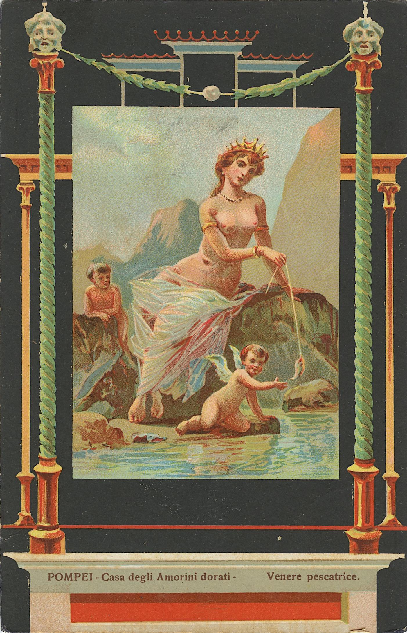 Antique Vintage Rare Postcard Illustration Pompei (1 of 2)