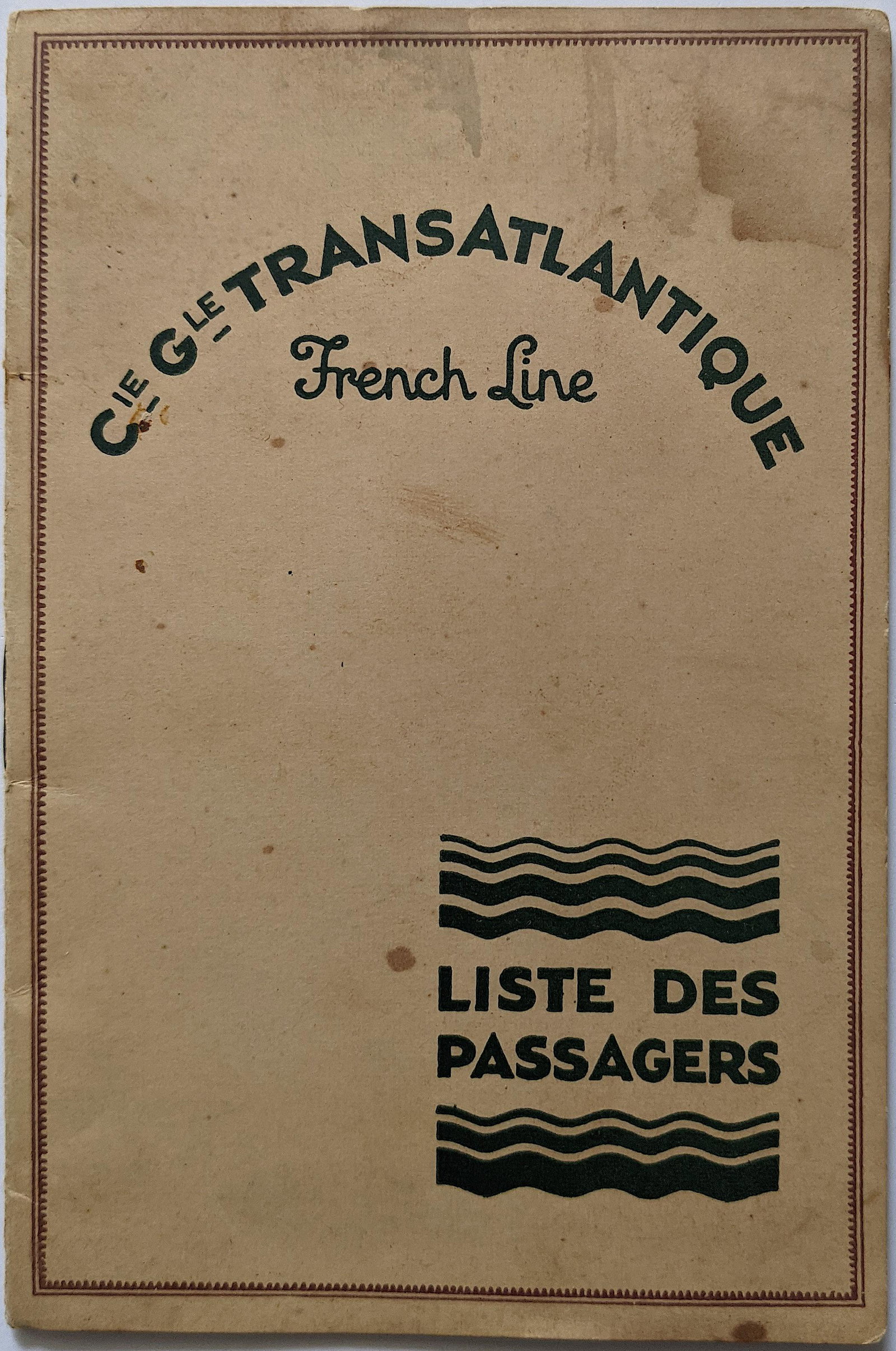 Vintage Passenger List French Line TrasAtlantique, 1931: This lot is located in Boca Raton, Fl. The shipping by Artelisted will be via USPS - First Class, Priority or Media Mail (tracking # will be provided via Stamps.com). If you wish to use the "media" ma