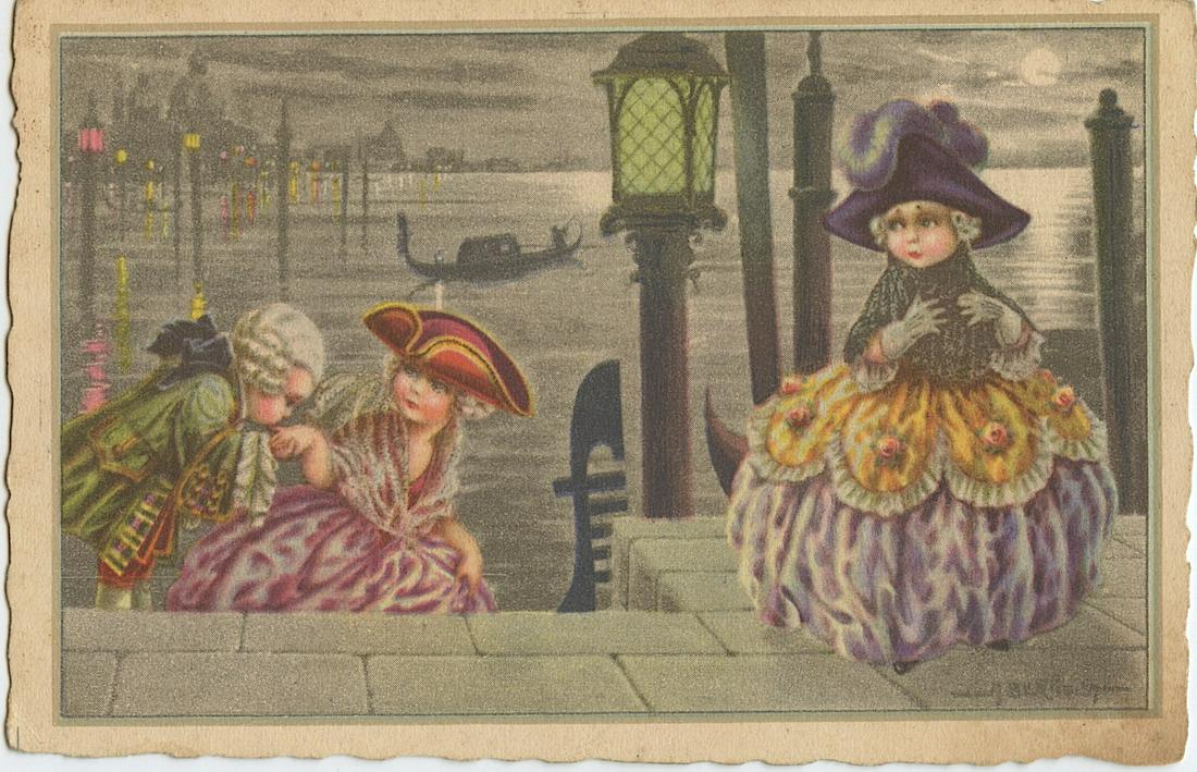 Antique Vintage Rare Postcard Illustration Signed (1 of 2)