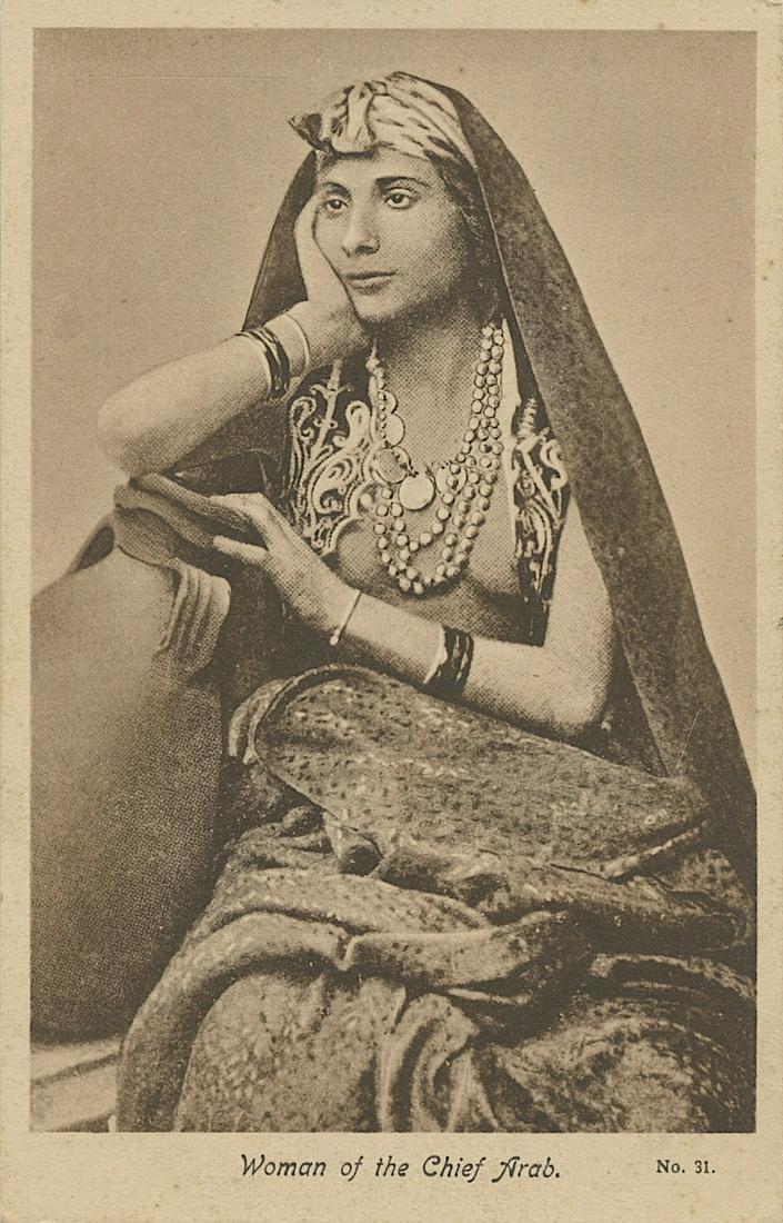 Antique Vintage Rare Postcard Seminude Arab Female (1 of 2)
