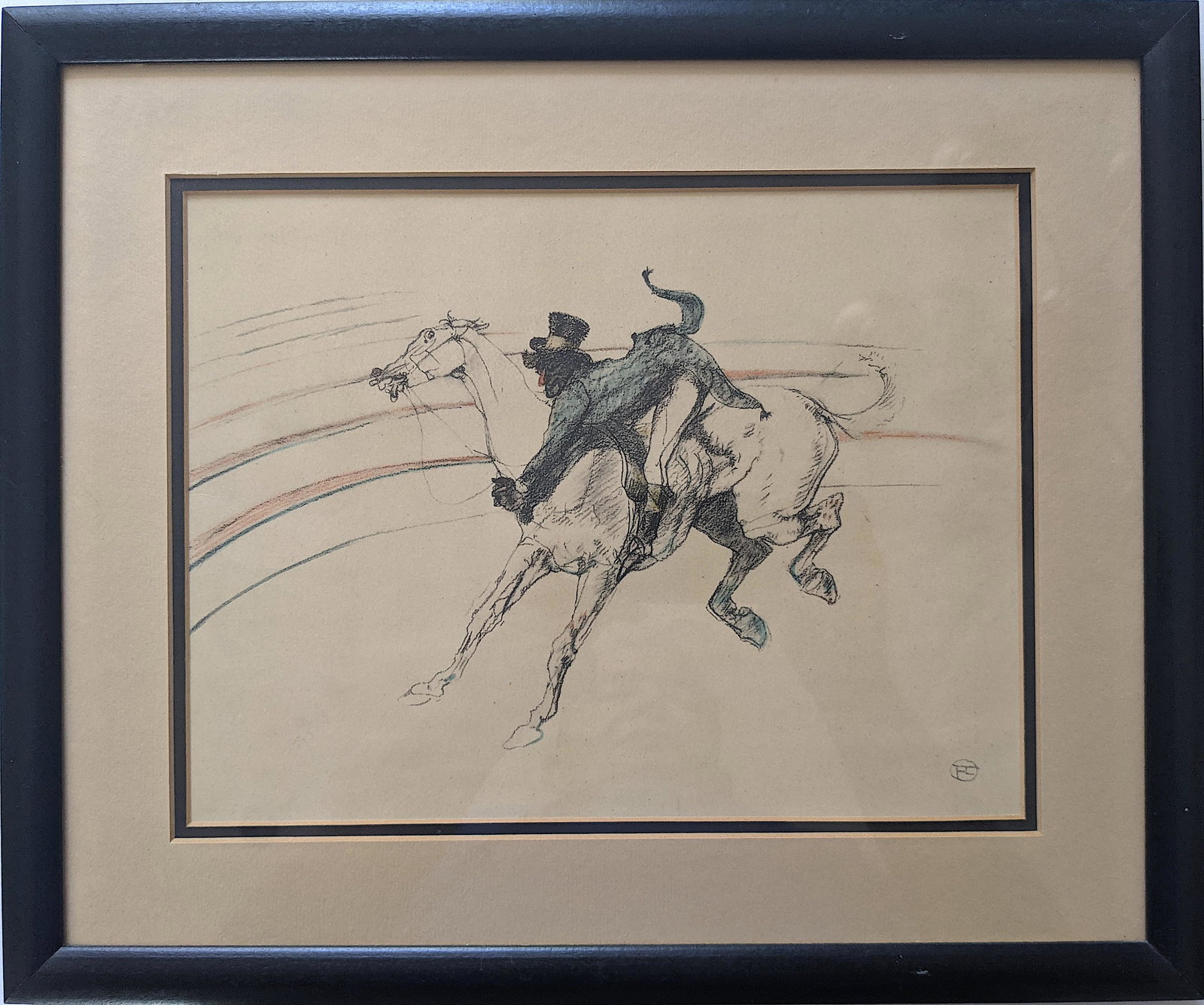 Vintage Fine Stone Lithograph Tolouse Lautrec Circus (1 of 4)