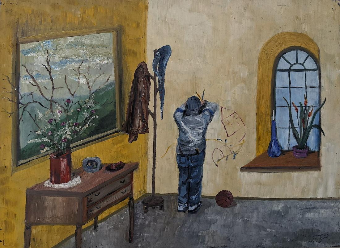 Self-Taught Authentic Original Outsider Folk Art #9 (1 of 1)