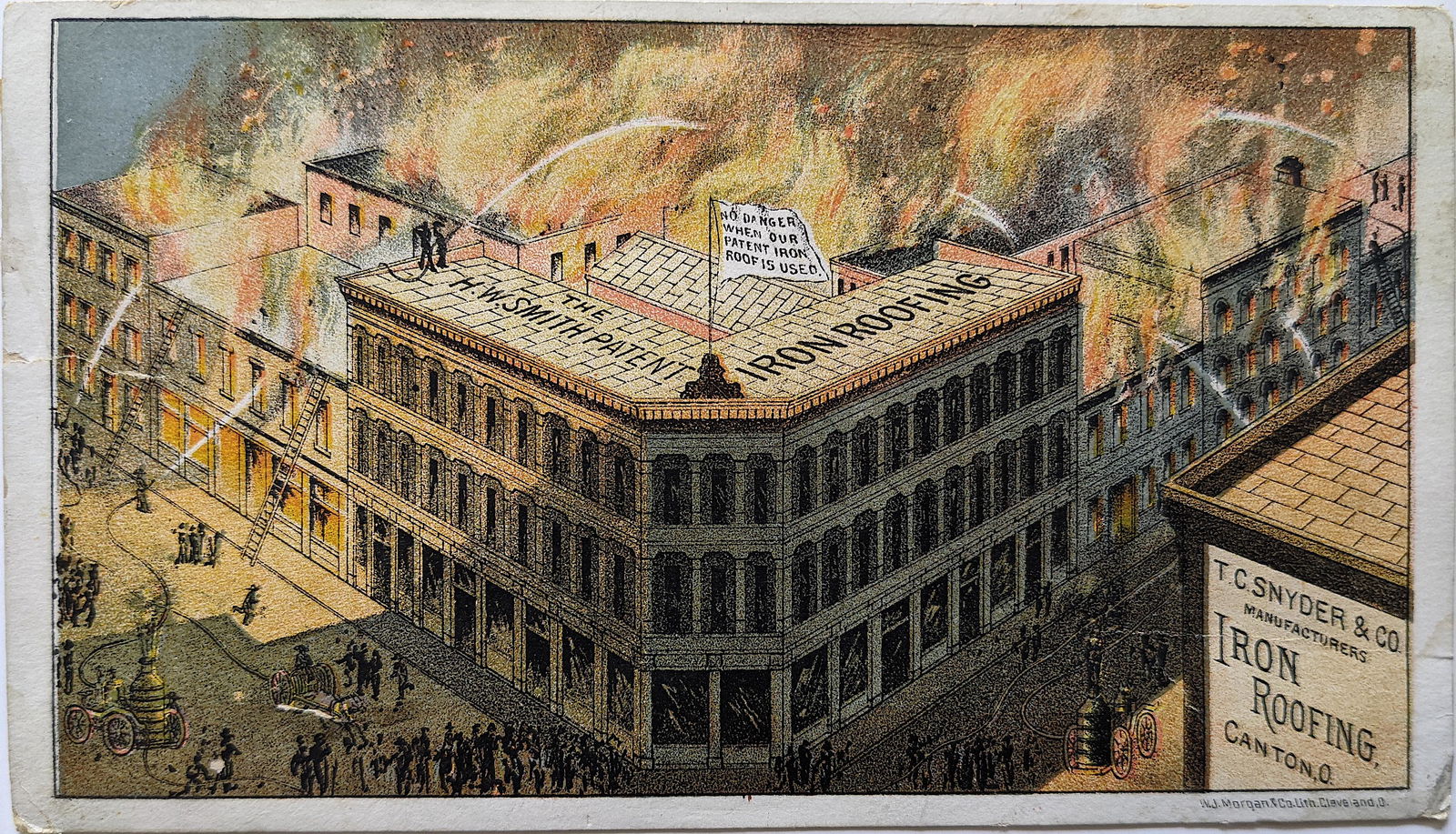 Very Rare 1800s IRON ROOFING T.C. Snyder Trade Card (1 of 2)