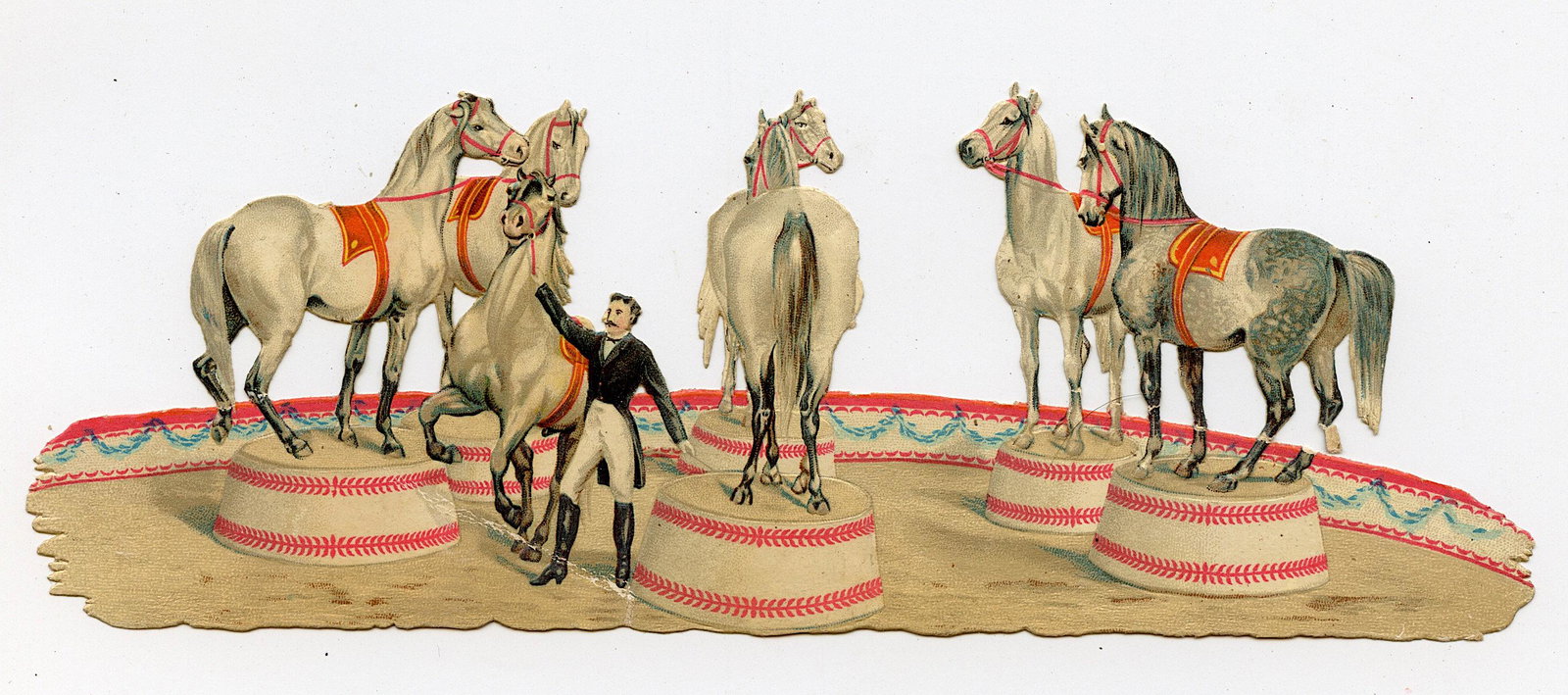 Antique Ephemera Die Cut Circus Horses (1 of 2)