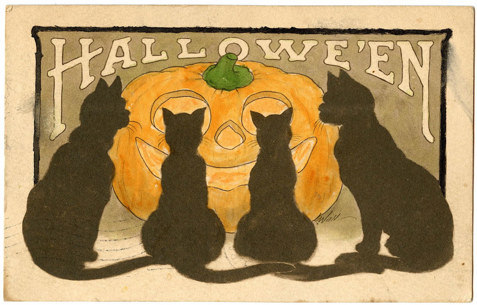 Vintage Antique Rare Postcard Halloween (1 of 2)