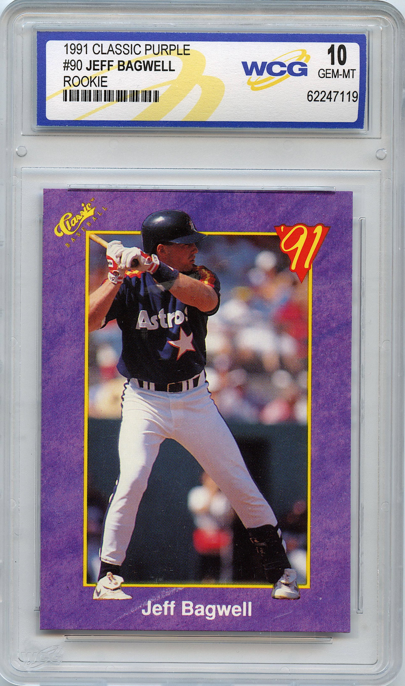 Baseball Card Jeff Bagwell 1991 Classic Purple #90: Provenance from a deceased collector in Central Florida. We have included a high resolution imagen per bidder analysis. It is sold "as is". ABOUT SHIPPING: This lot is located in Boca Raton, Fl and it